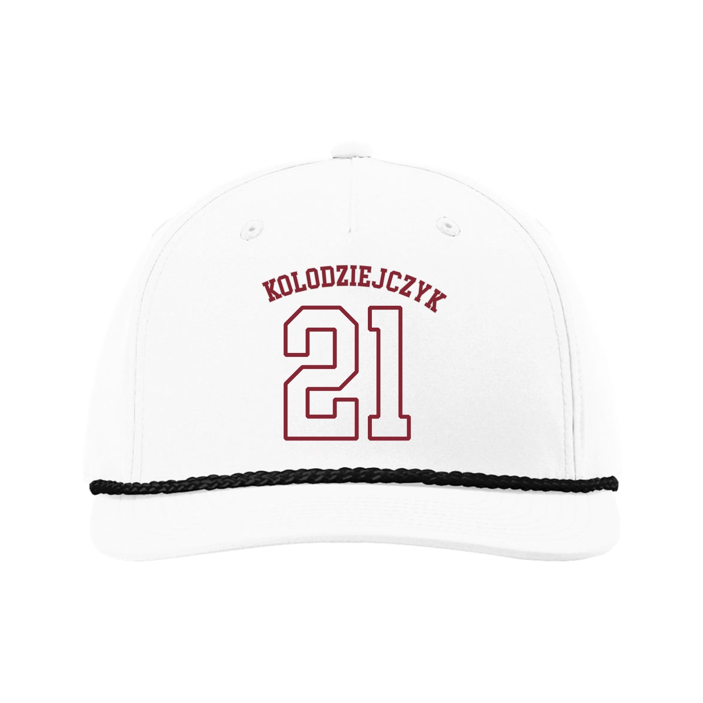 Five-Panel Classic Rope Cap — Shirsey Arch in White