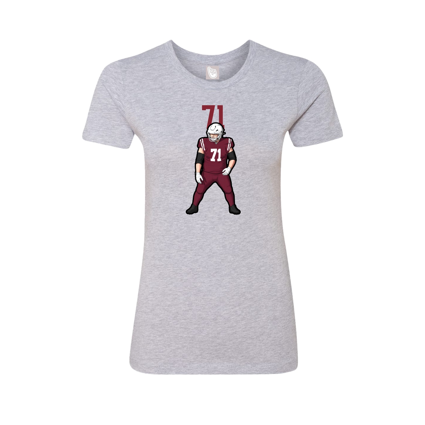 Fitted Women's Tee — Number Top in Grey
