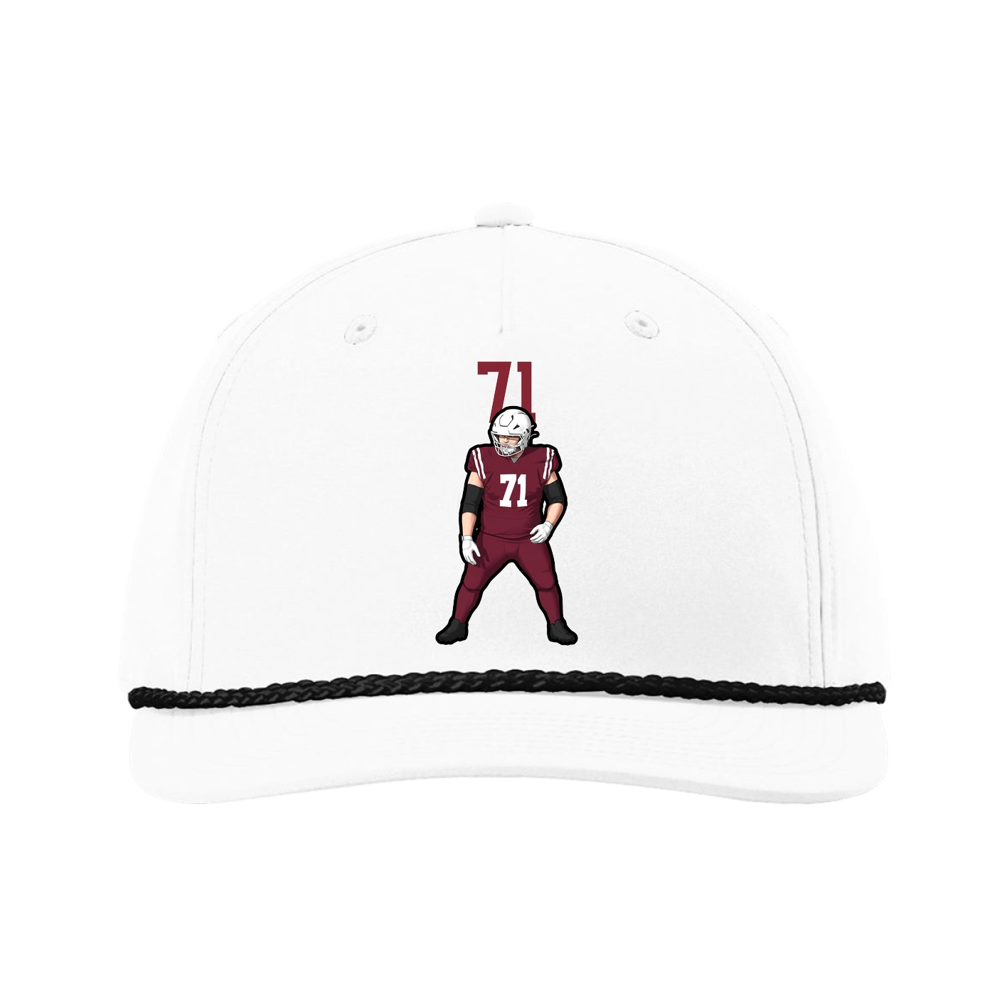Five-Panel Classic Rope Cap — Number Top in White