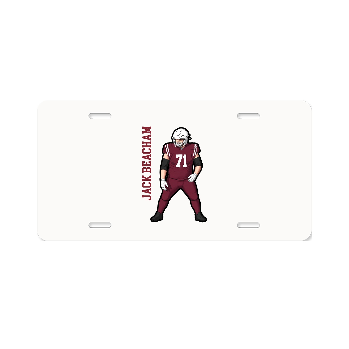 License Plate — Name Vertical in Classic