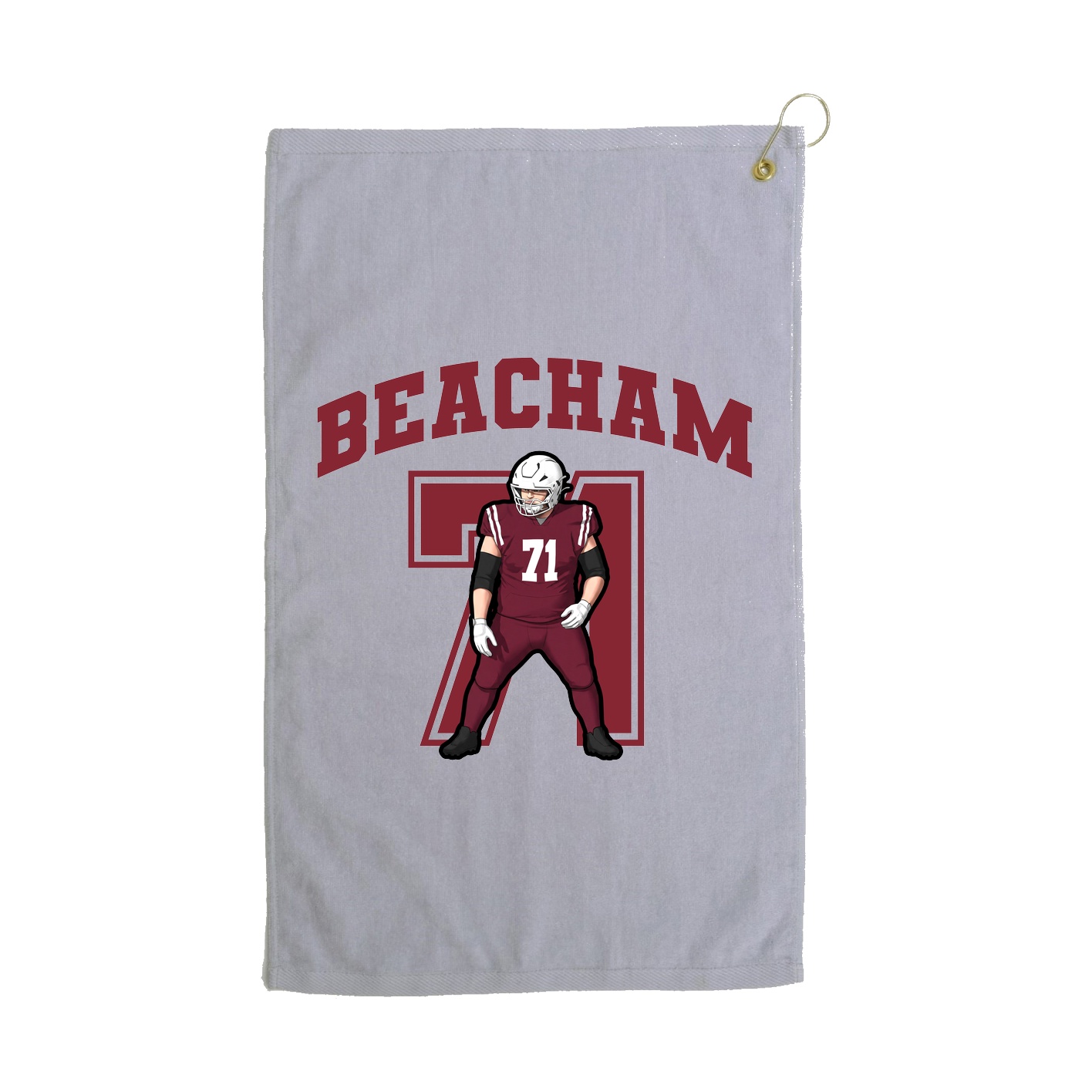 Golf Towel — Number in Grey