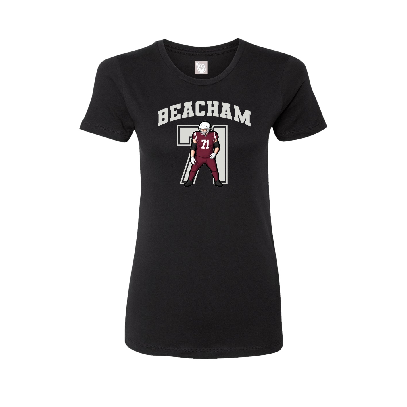 Fitted Women's Tee — Number in Black