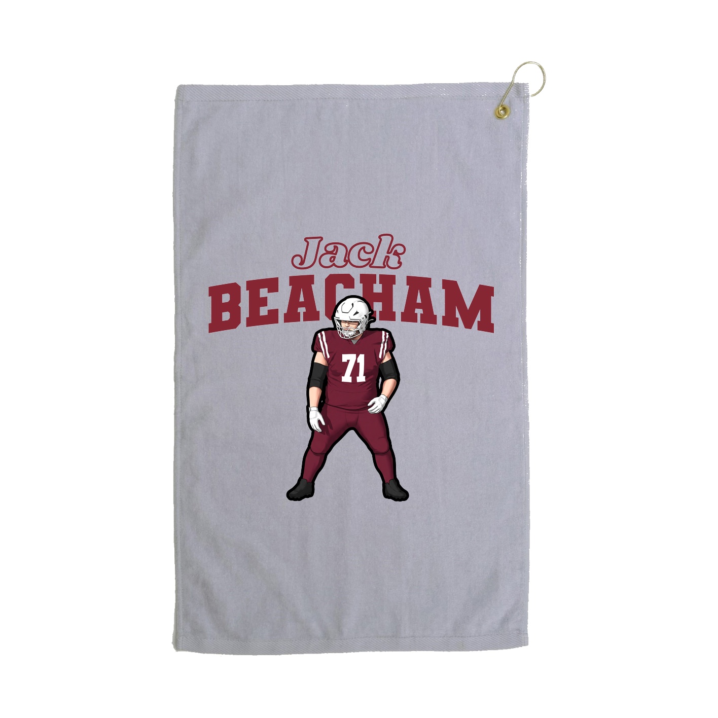 Golf Towel — Name Arch in Grey