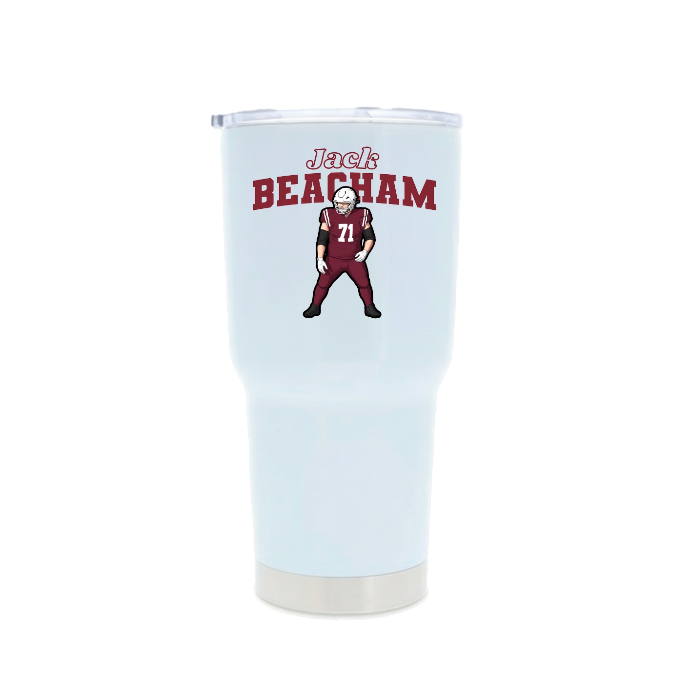30oz Stainless Steel Tumbler — Name Arch in White