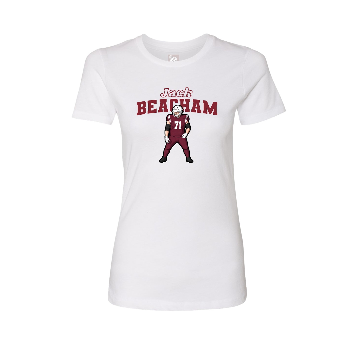 Fitted Women's Tee — Name Arch in White