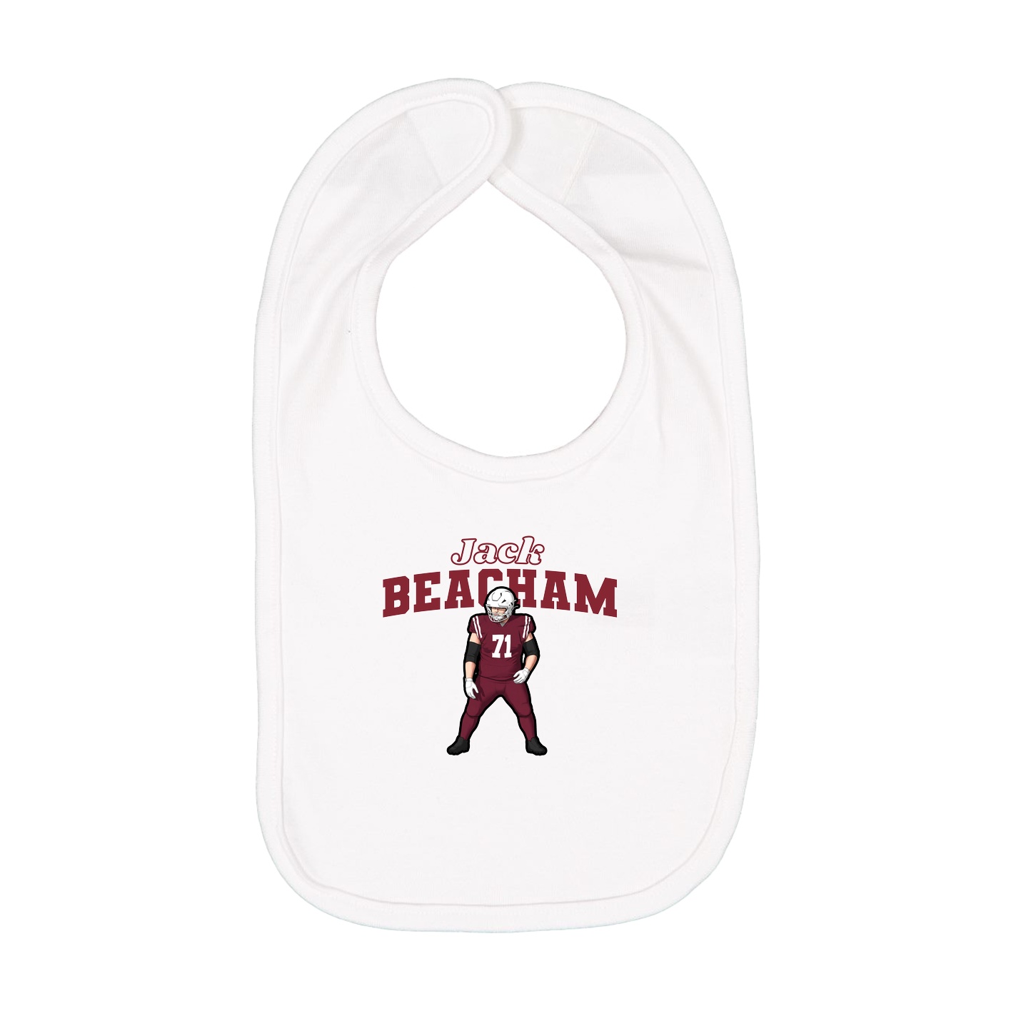Infant Bib — Name Arch in White