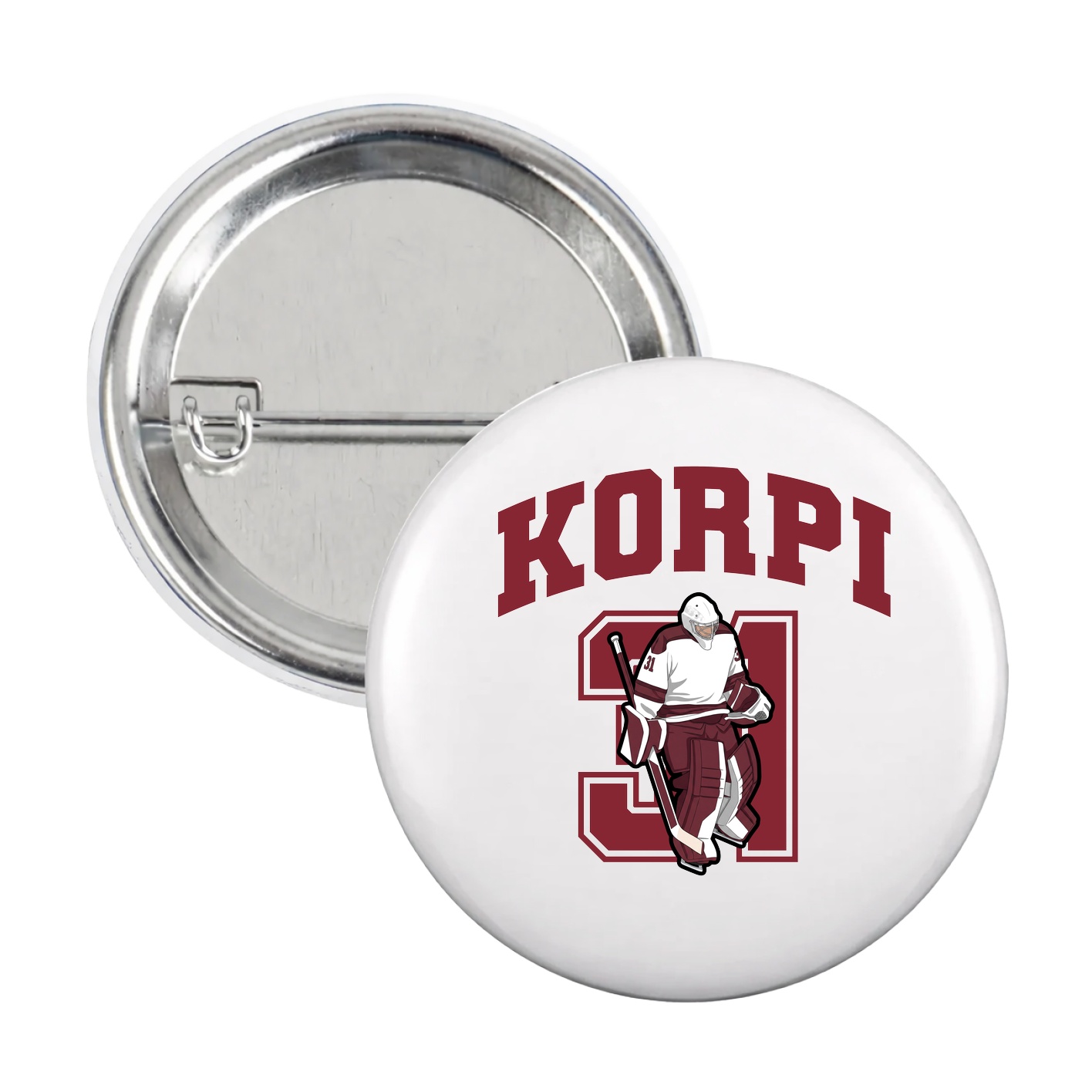 Game Day Button — Number in White