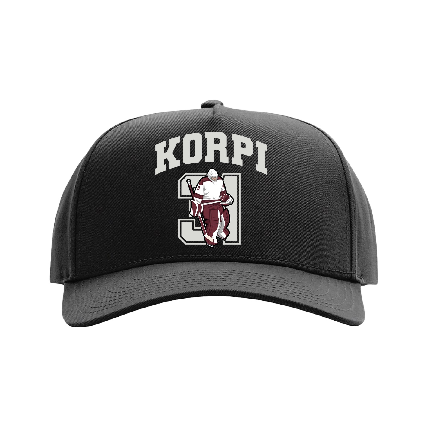 Full Fabric Five-Panel Champ Cap — Number in Black