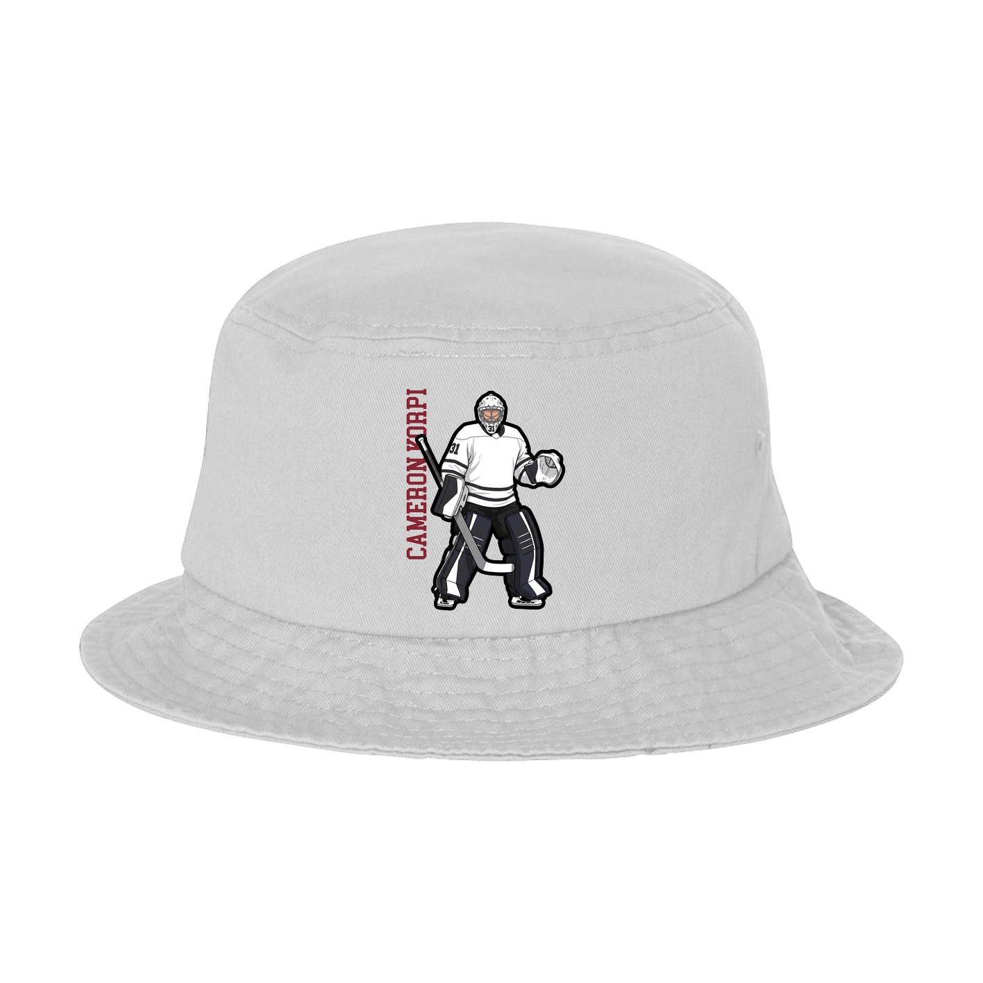 Bucket Cap — Name Vertical in White
