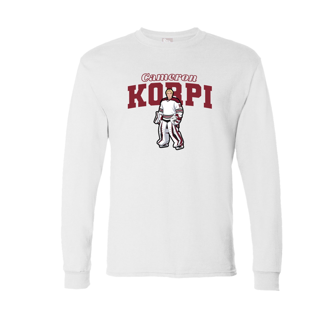 Long Sleeve Tee — Name Arch in White