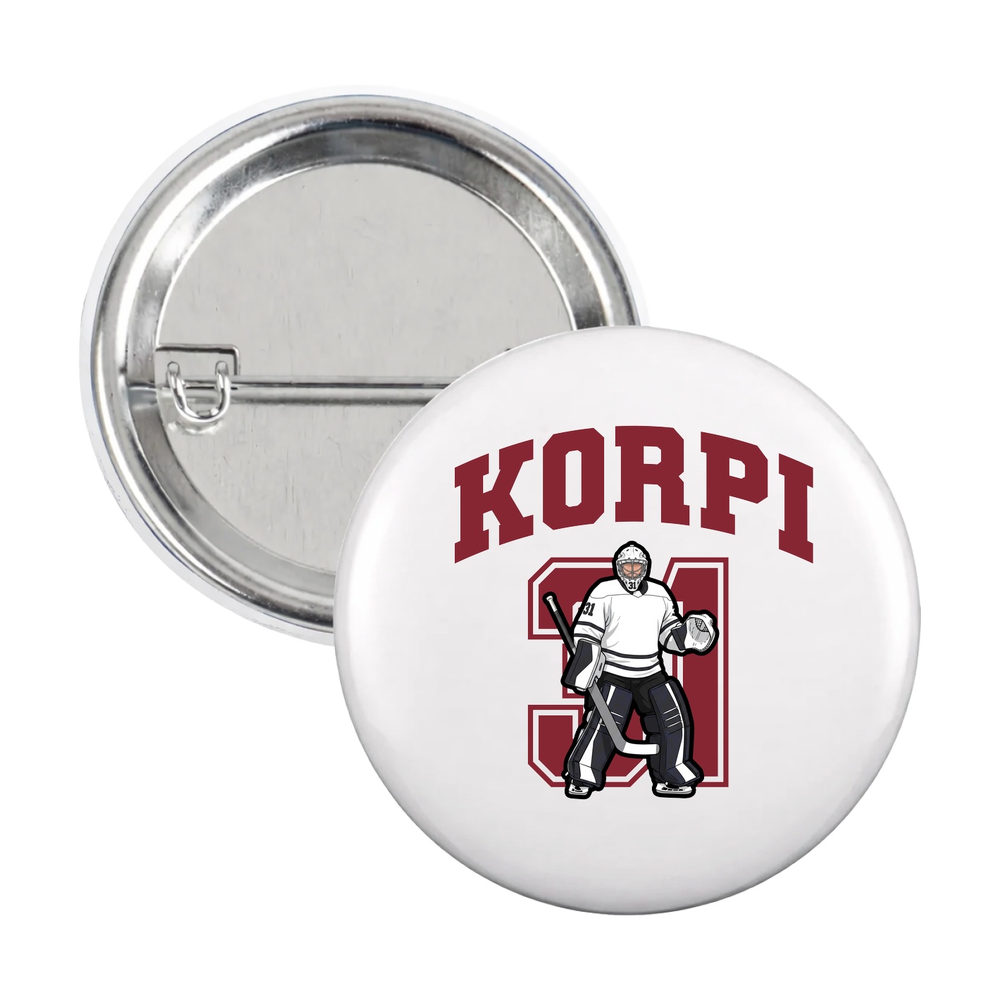 Game Day Button — Number in White