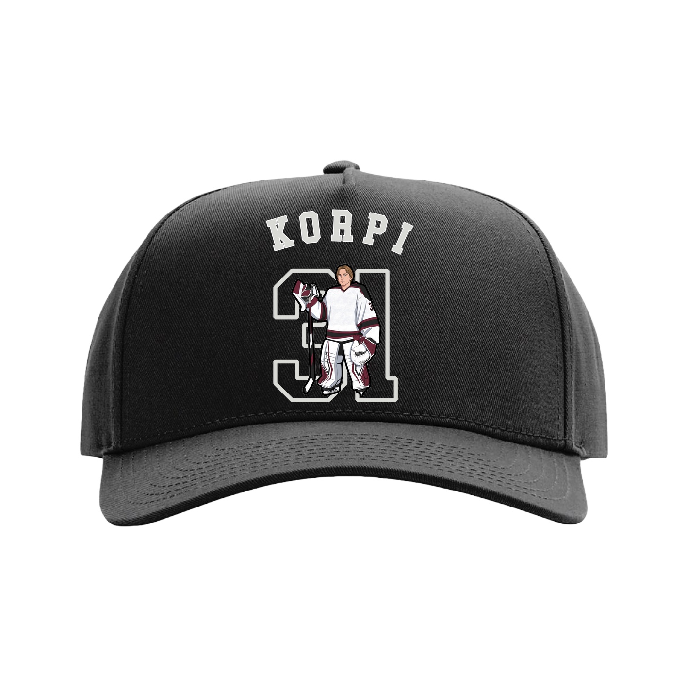 Full Fabric Five-Panel Champ Cap — Shirsey Arch in Black