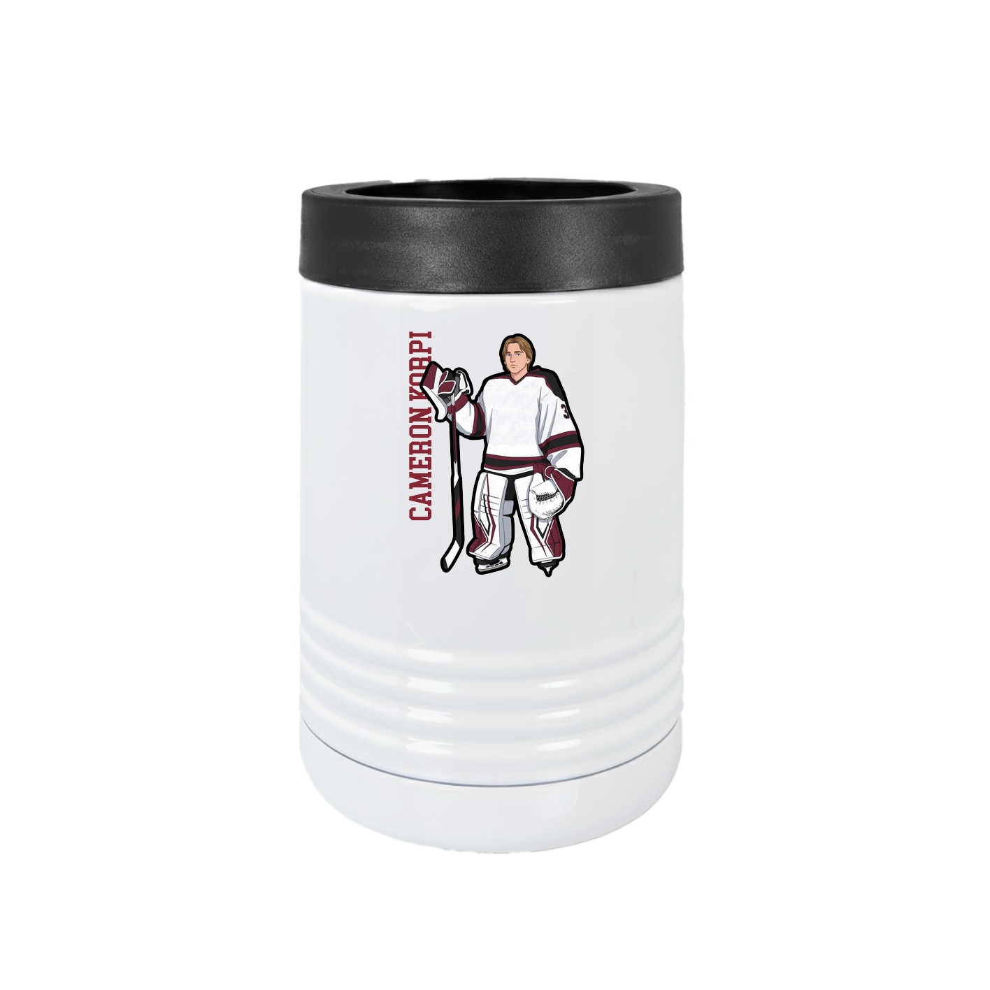 Beverage Holder — Name Vertical in White