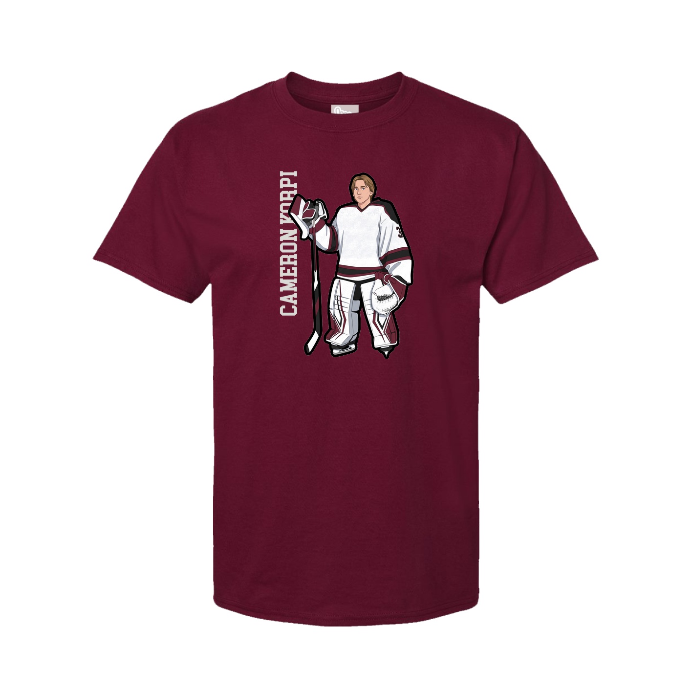Youth Tee — Name Vertical in Cardinal