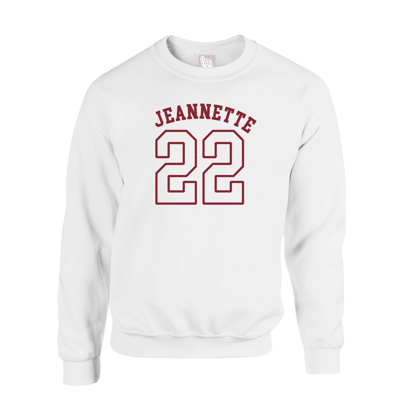Fleece Crew — Shirsey Arch in White