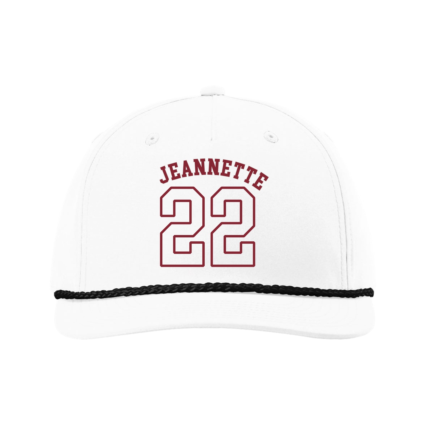 Five-Panel Classic Rope Cap — Shirsey Arch in White