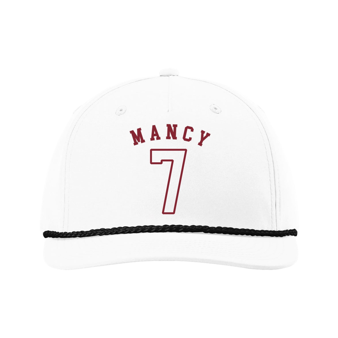 Five-Panel Classic Rope Cap — Shirsey Arch in White