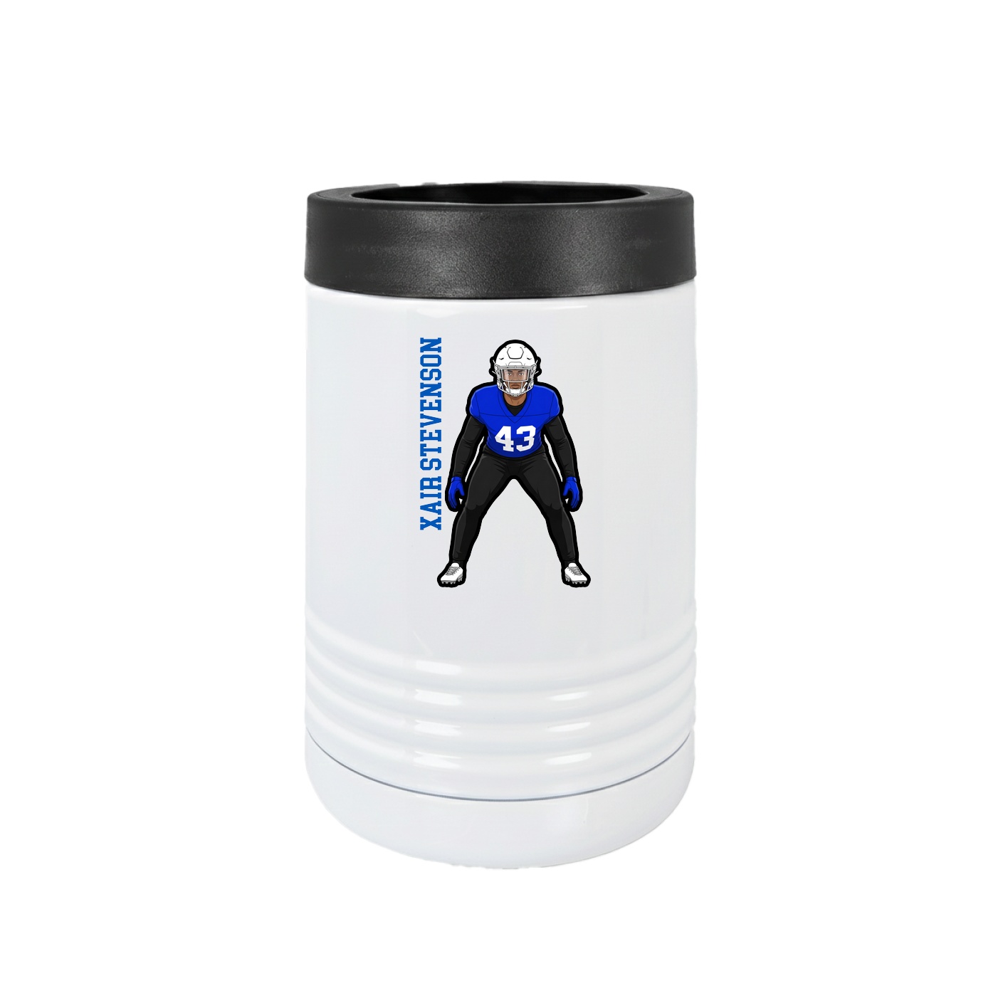 Beverage Holder — Name Vertical in White