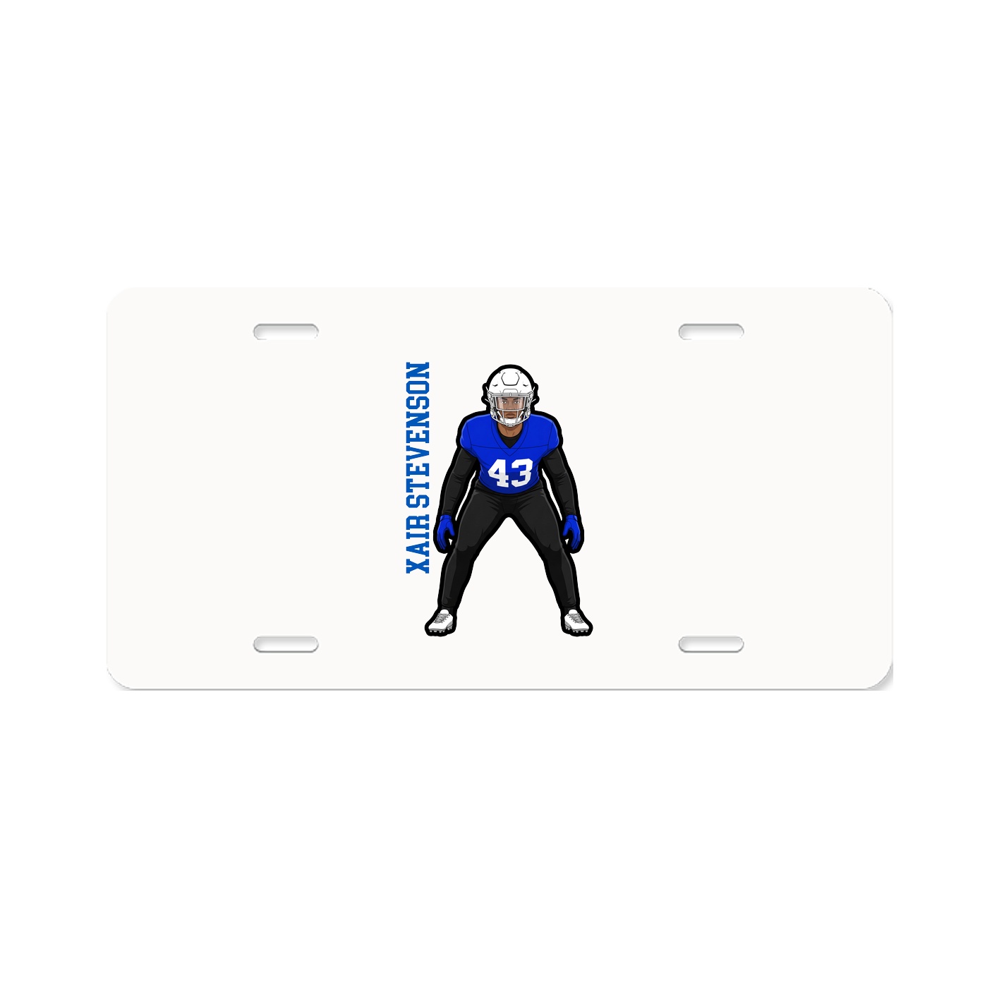 License Plate — Name Vertical in Classic