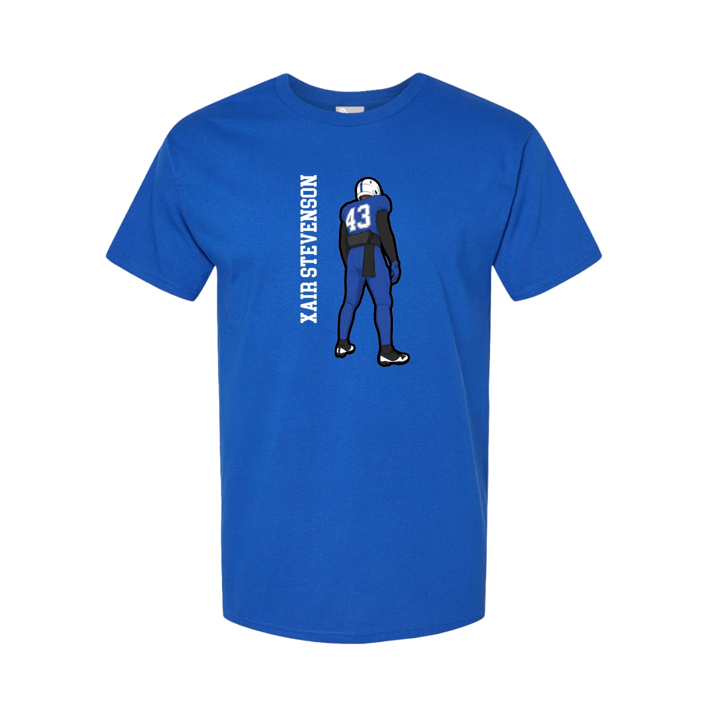 Youth Tee — Name Vertical in Royal