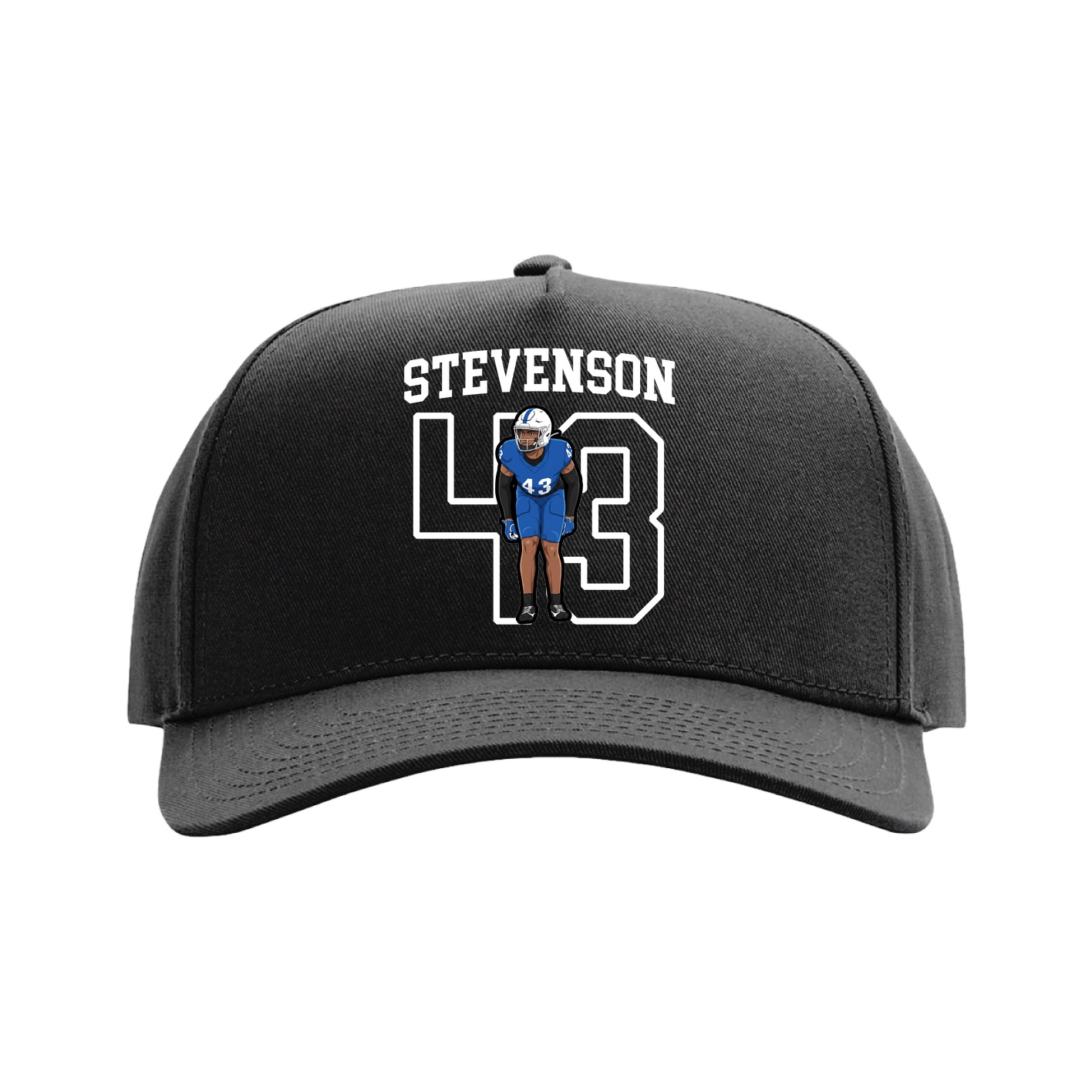 Full Fabric Five-Panel Champ Cap — Shirsey in Black