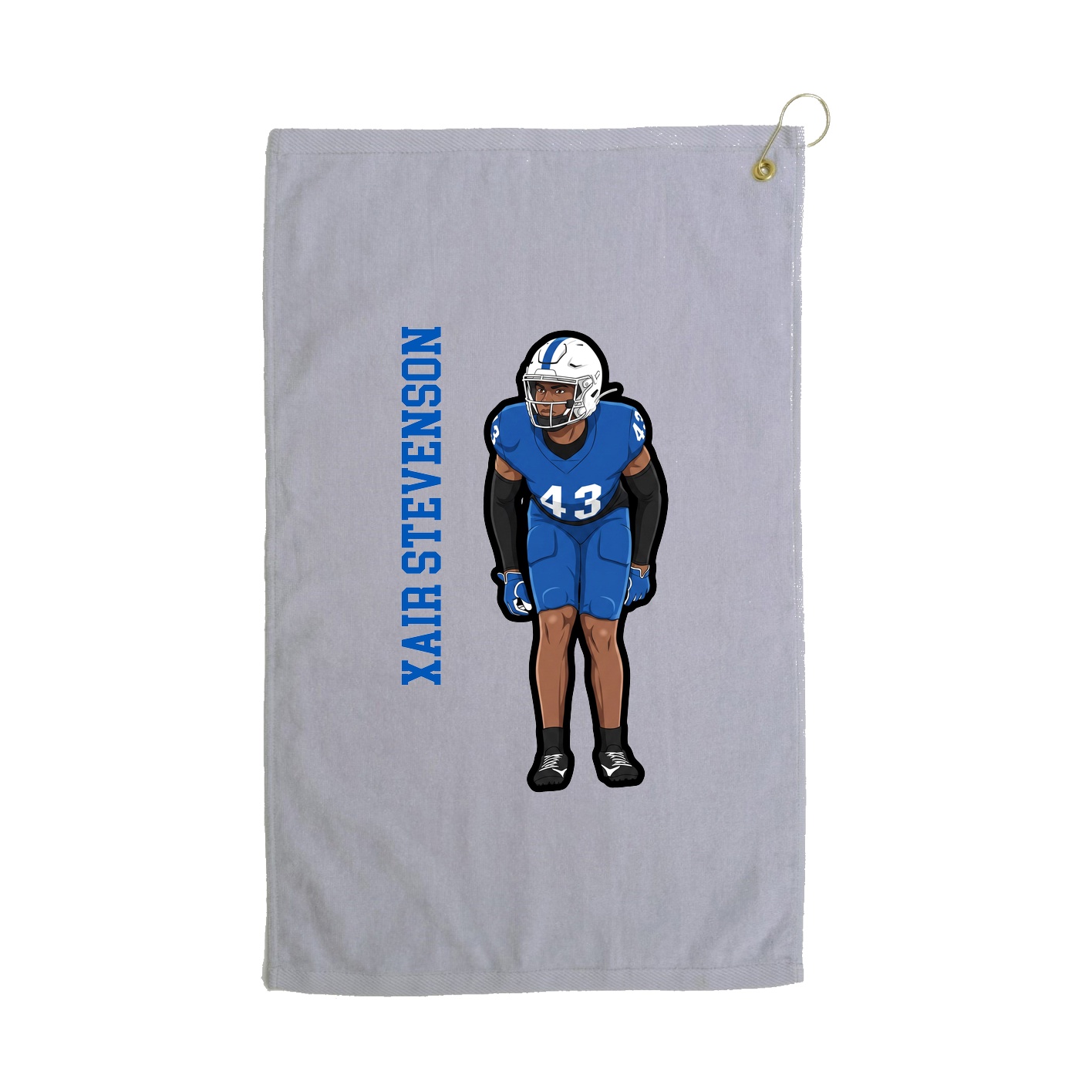 Golf Towel — Name Vertical in Grey