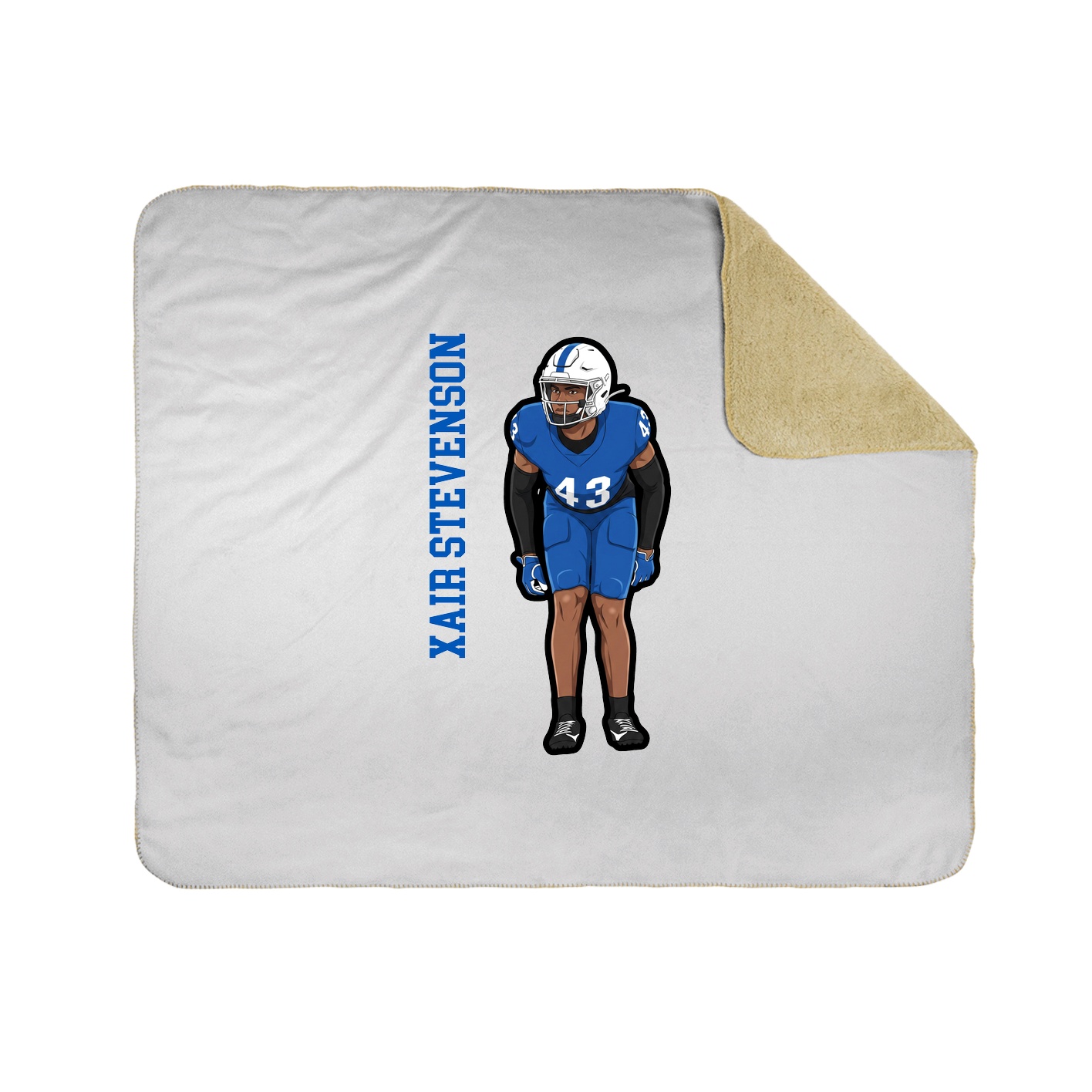 Throw Blanket — Name Vertical in White
