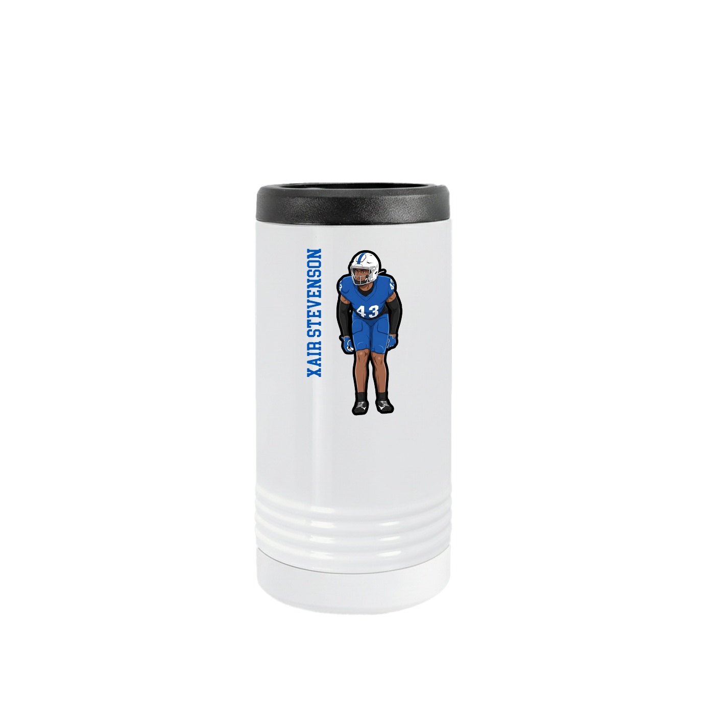 Slim Beverage Holder — Name Vertical in White