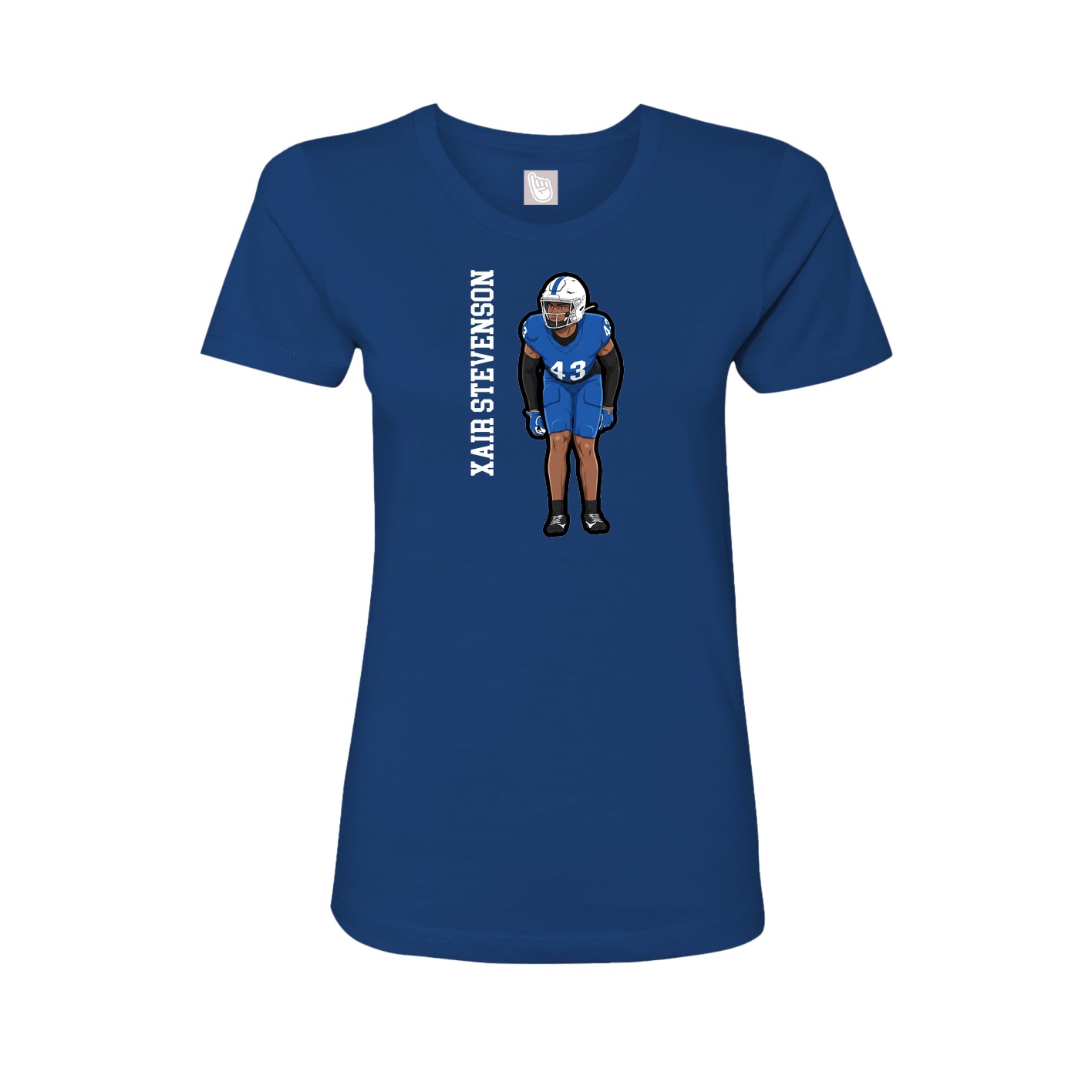 Womens Tee — Name Vertical in Royal