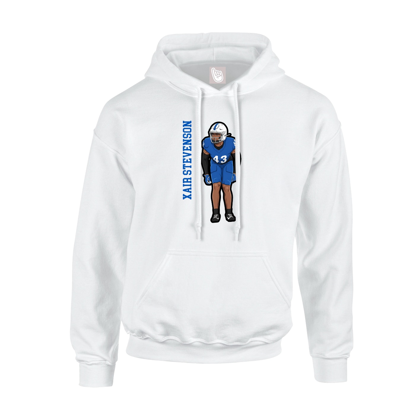 Hoodie — Name Vertical in White