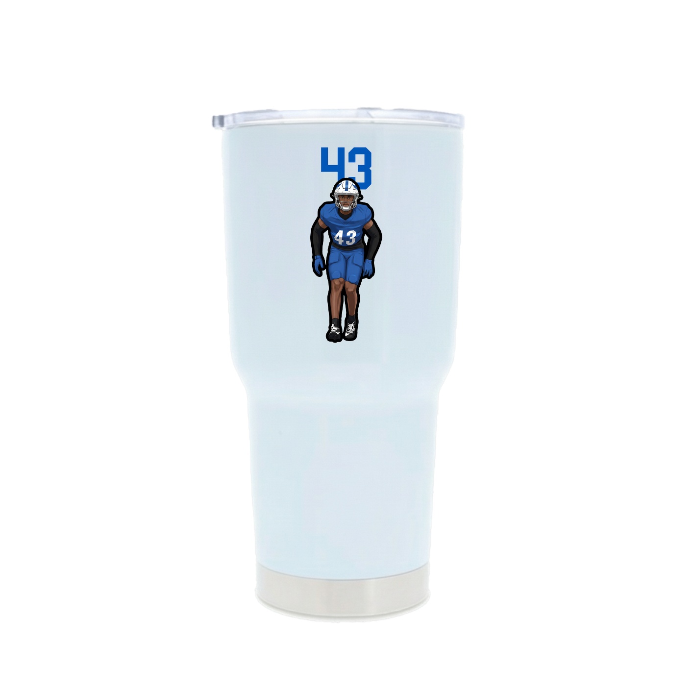 30oz Stainless Steel Tumbler — Number Top in White