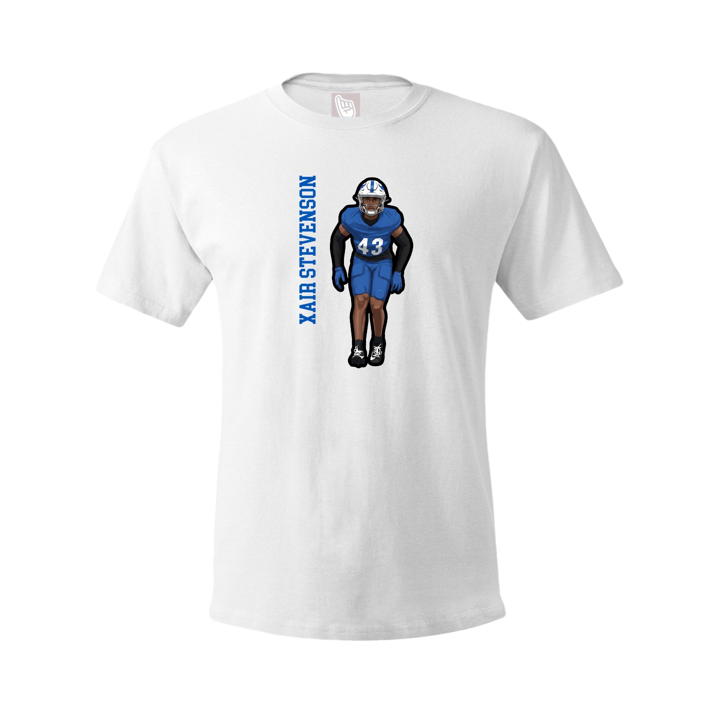 Youth Tee — Name Vertical in White