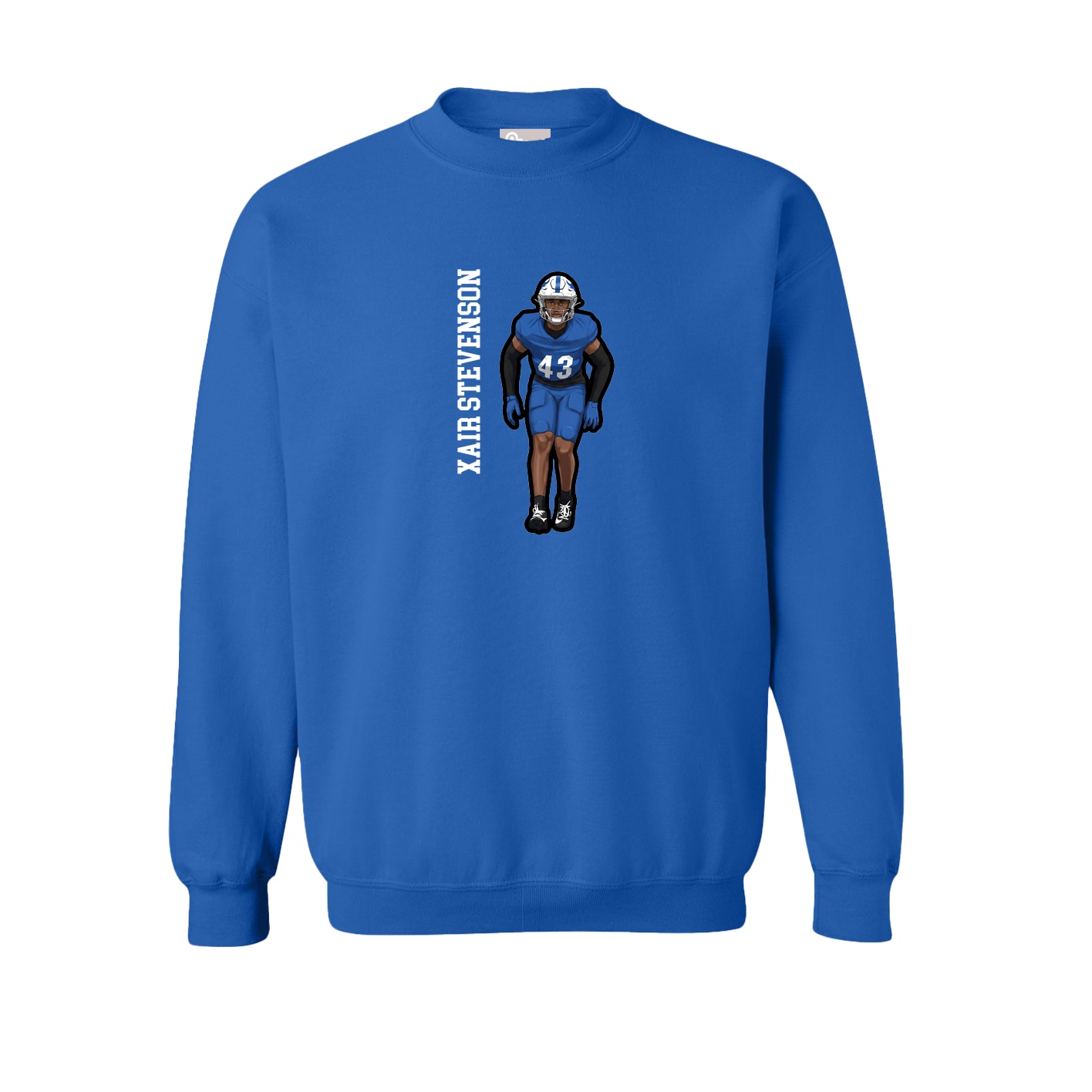 Fleece Crew — Name Vertical in Royal