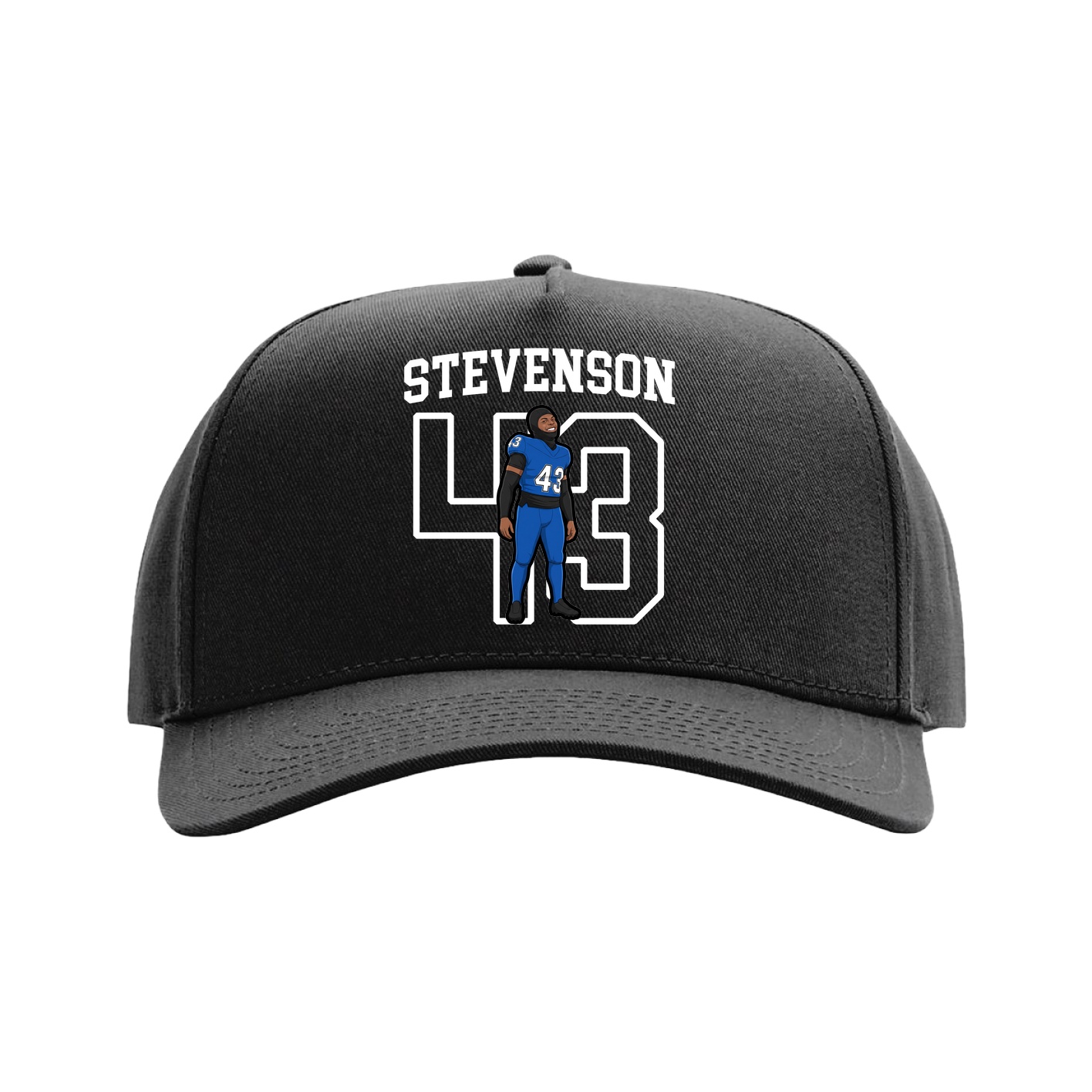 Full Fabric Five-Panel Champ Cap — Shirsey in Black