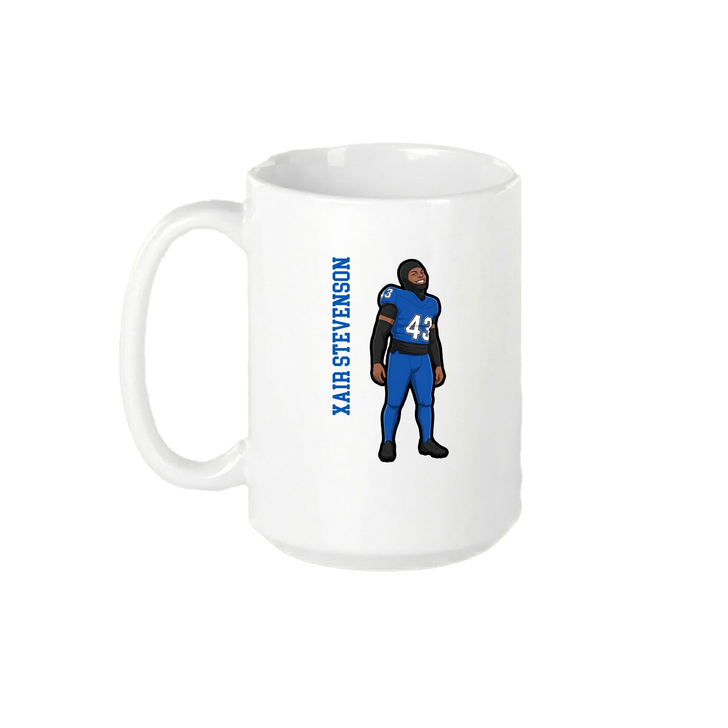 15oz Coffee Mug — Name Vertical in White