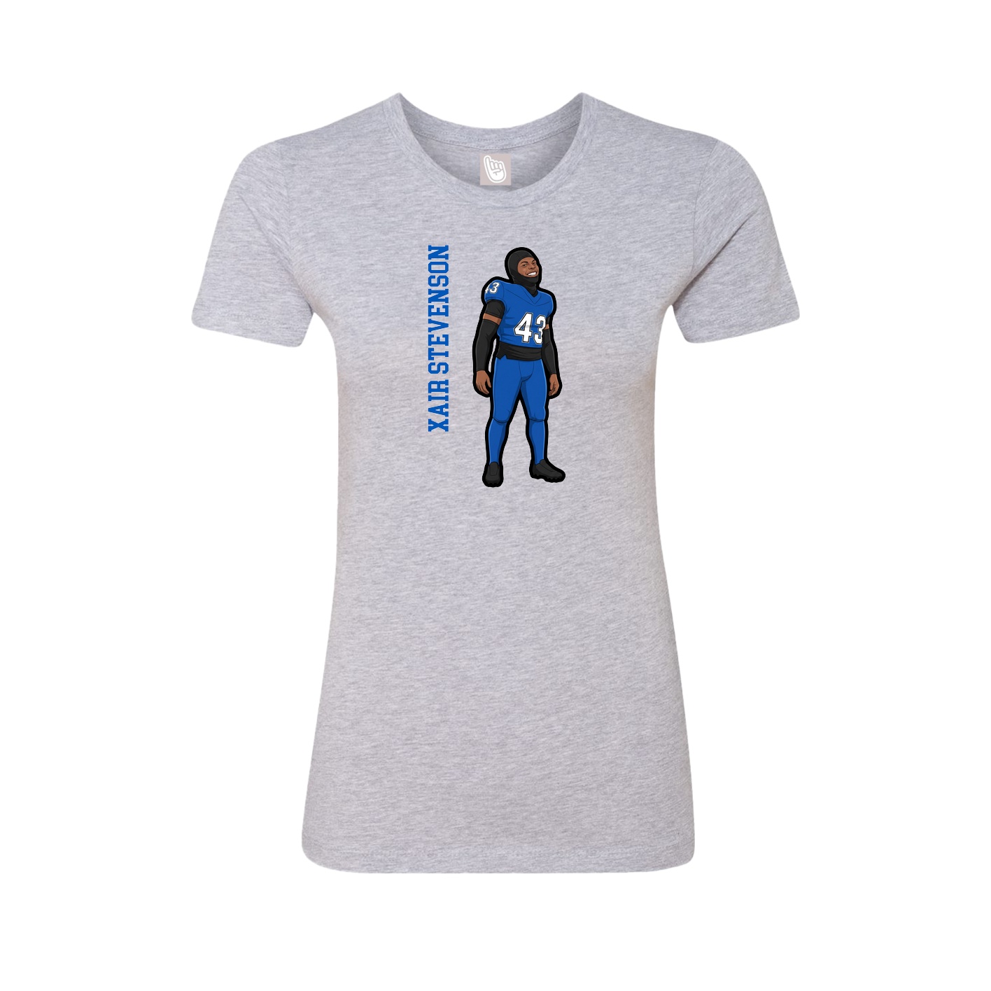 Womens Tee — Name Vertical in Grey