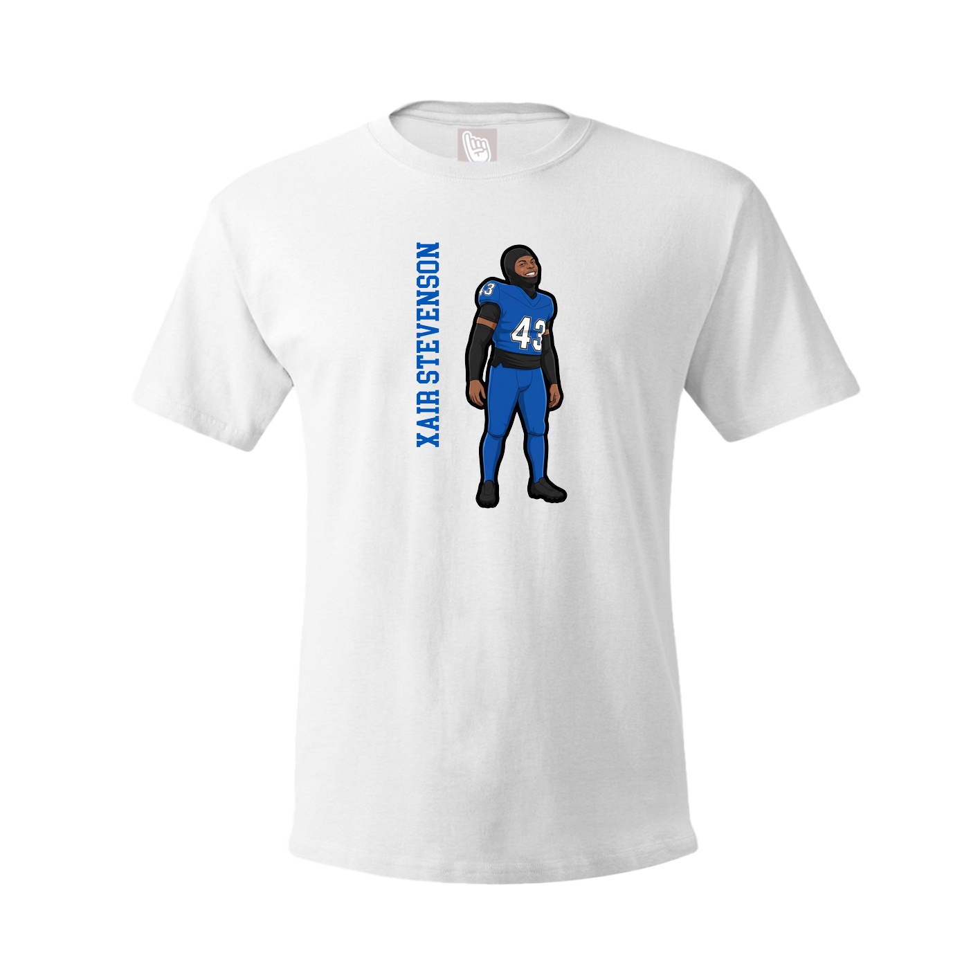 Youth Tee — Name Vertical in White