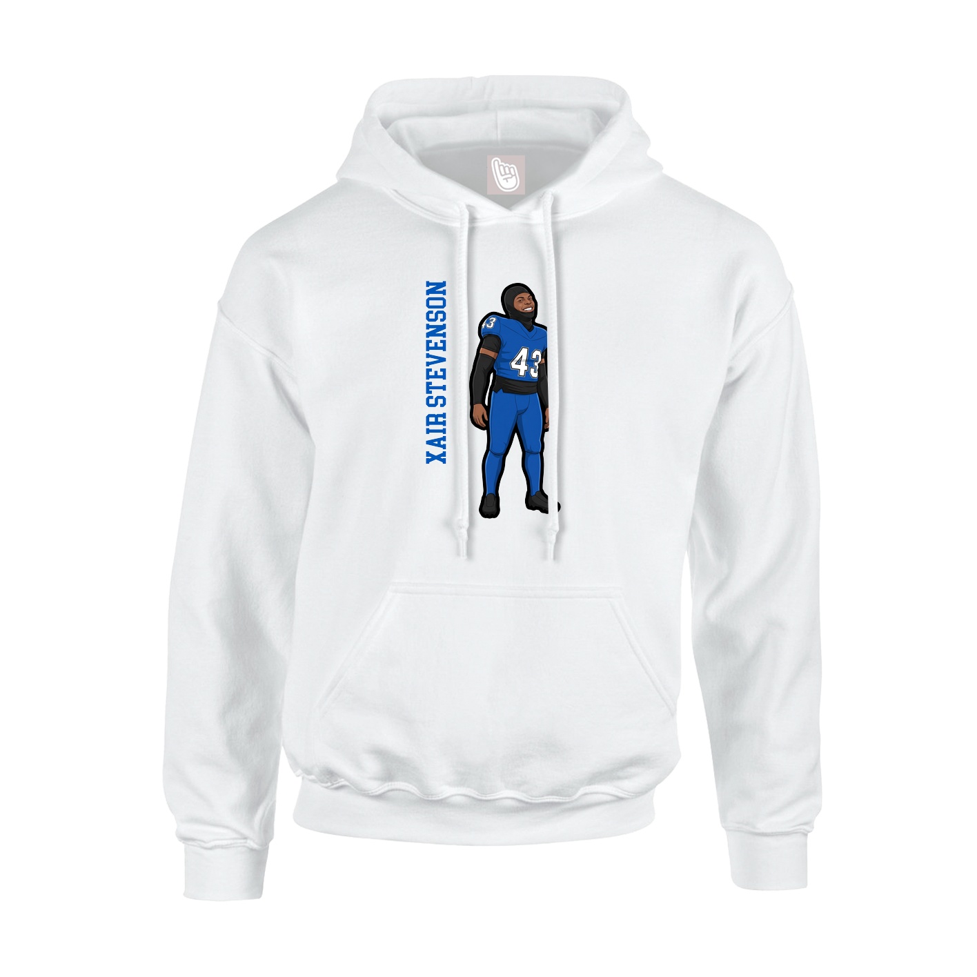 Youth Hoodie — Name Vertical in White