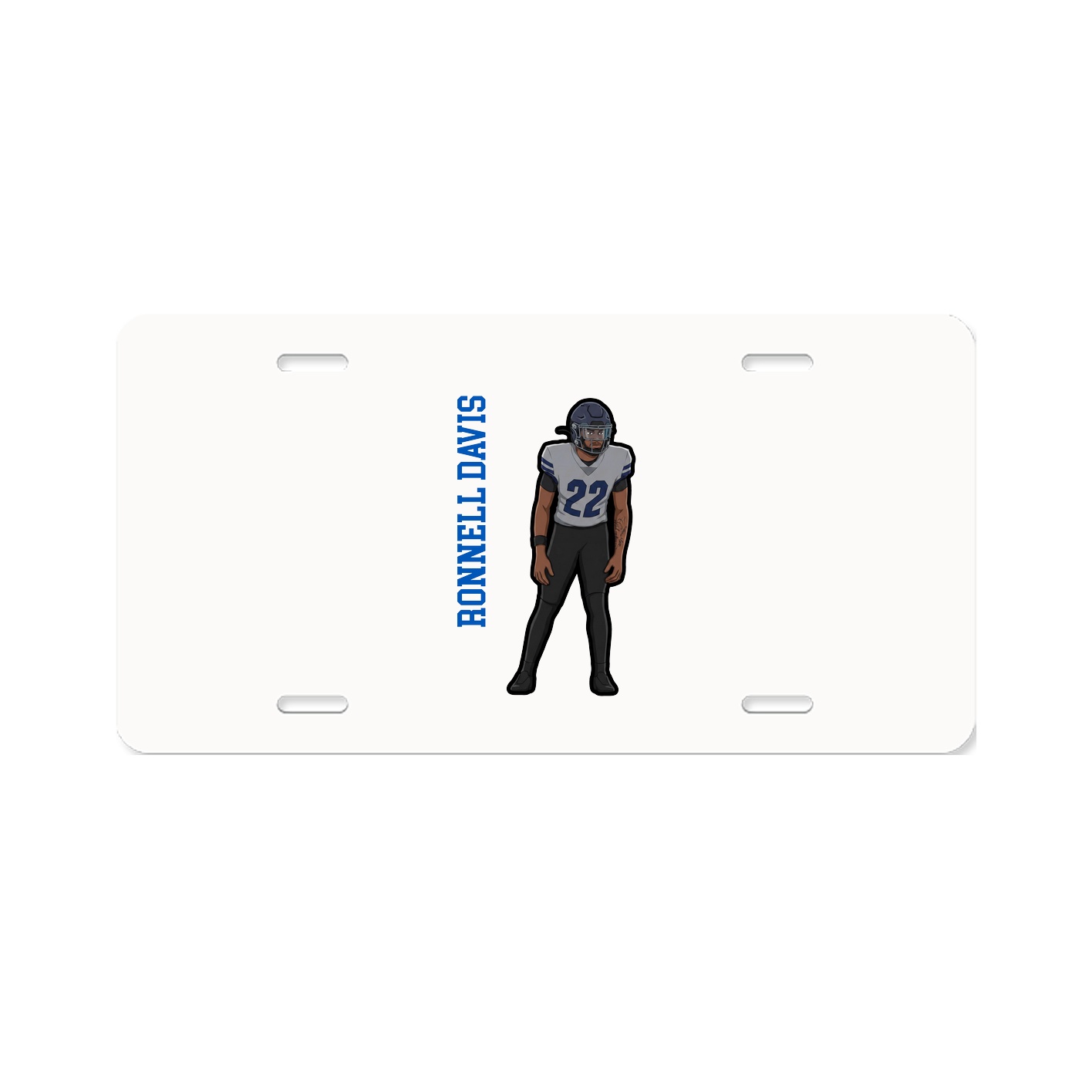 License Plate — Name Vertical in Classic
