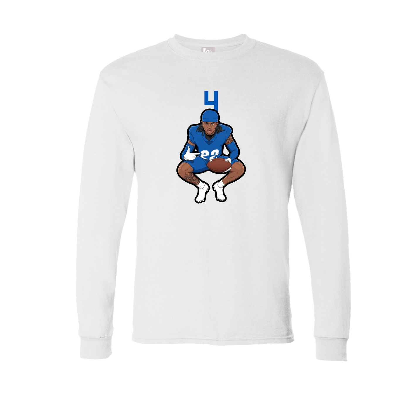 Long Sleeve Tee — Number Top in White