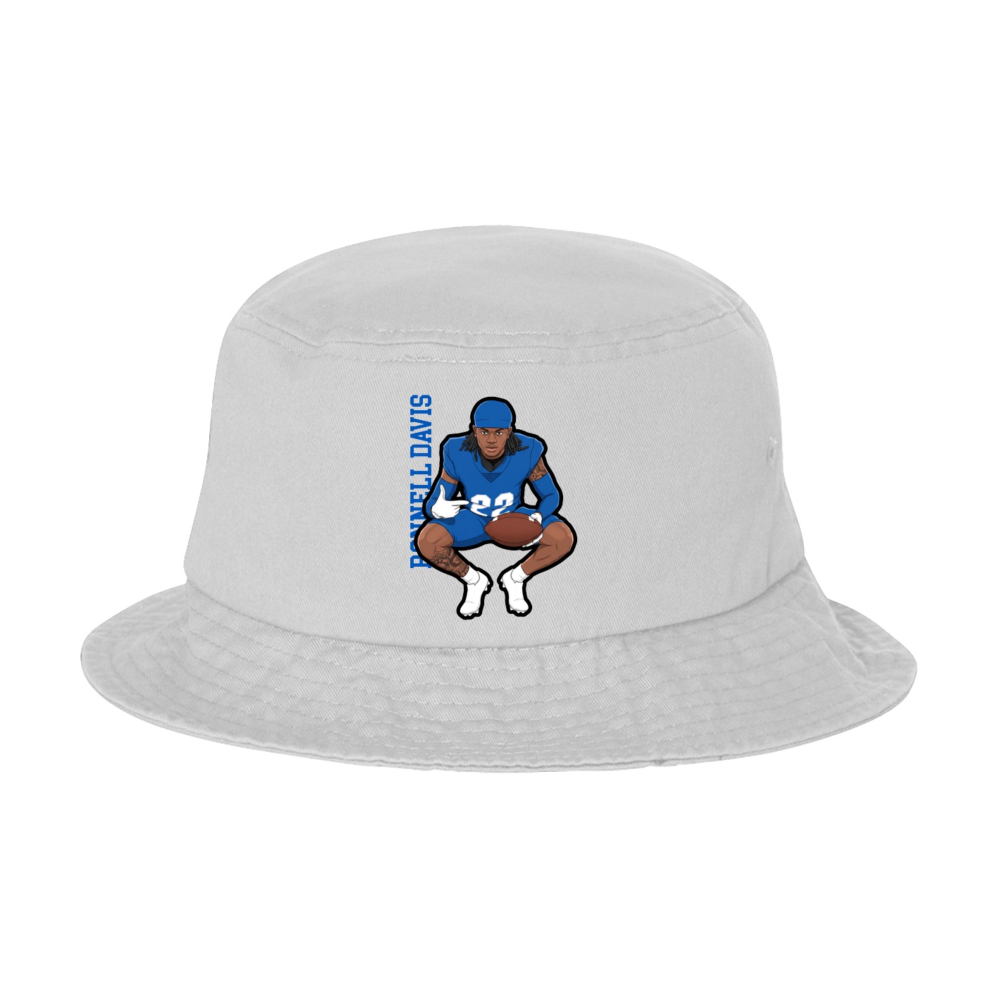 Bucket Cap — Name Vertical in White