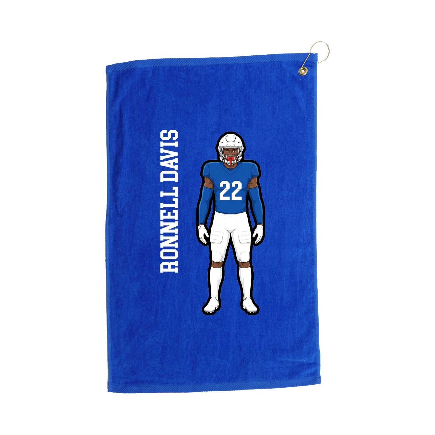Golf Towel — Name Vertical in Royal