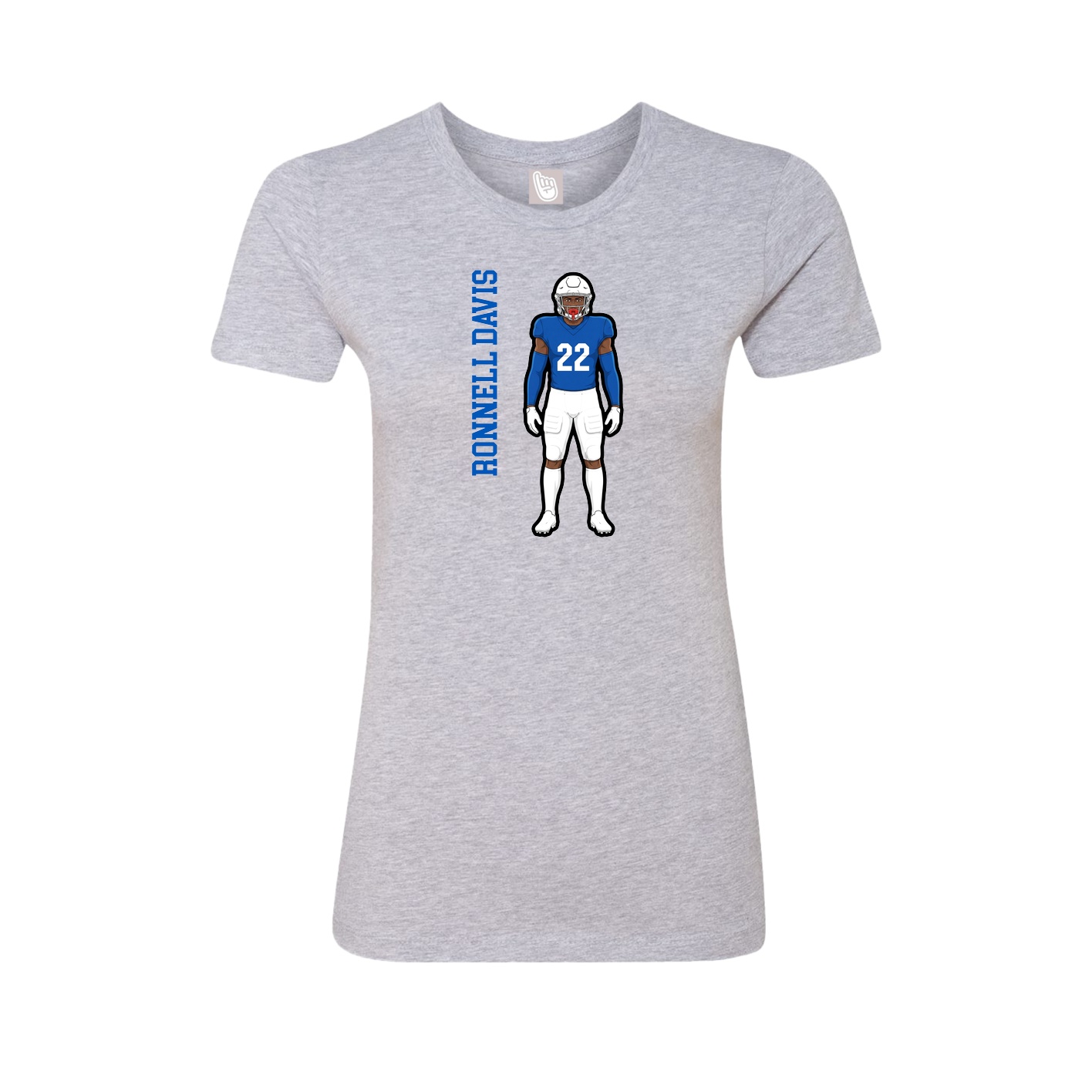 Womens Tee — Name Vertical in Grey