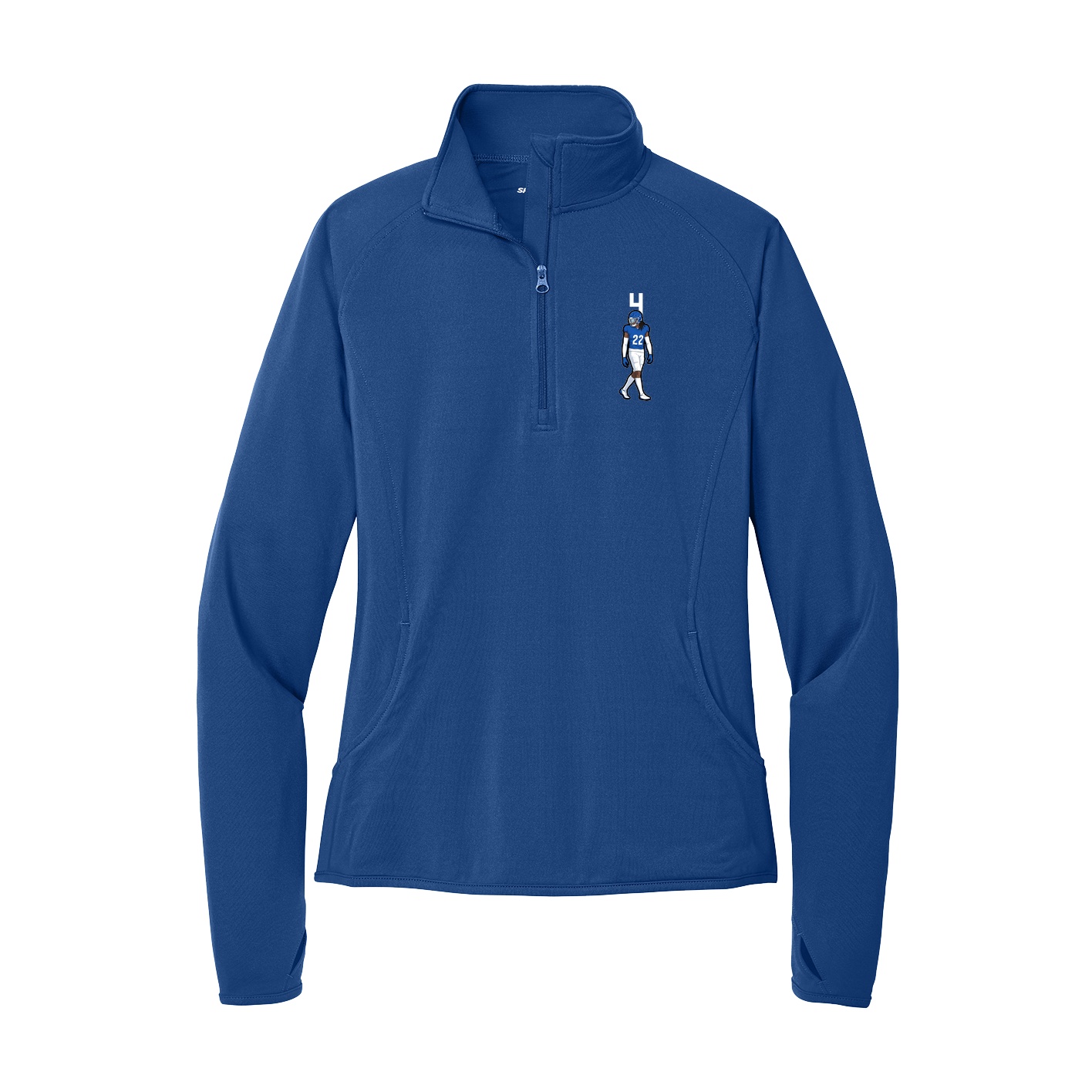 Women's Q-Zip Pullover — Number Top in Royal