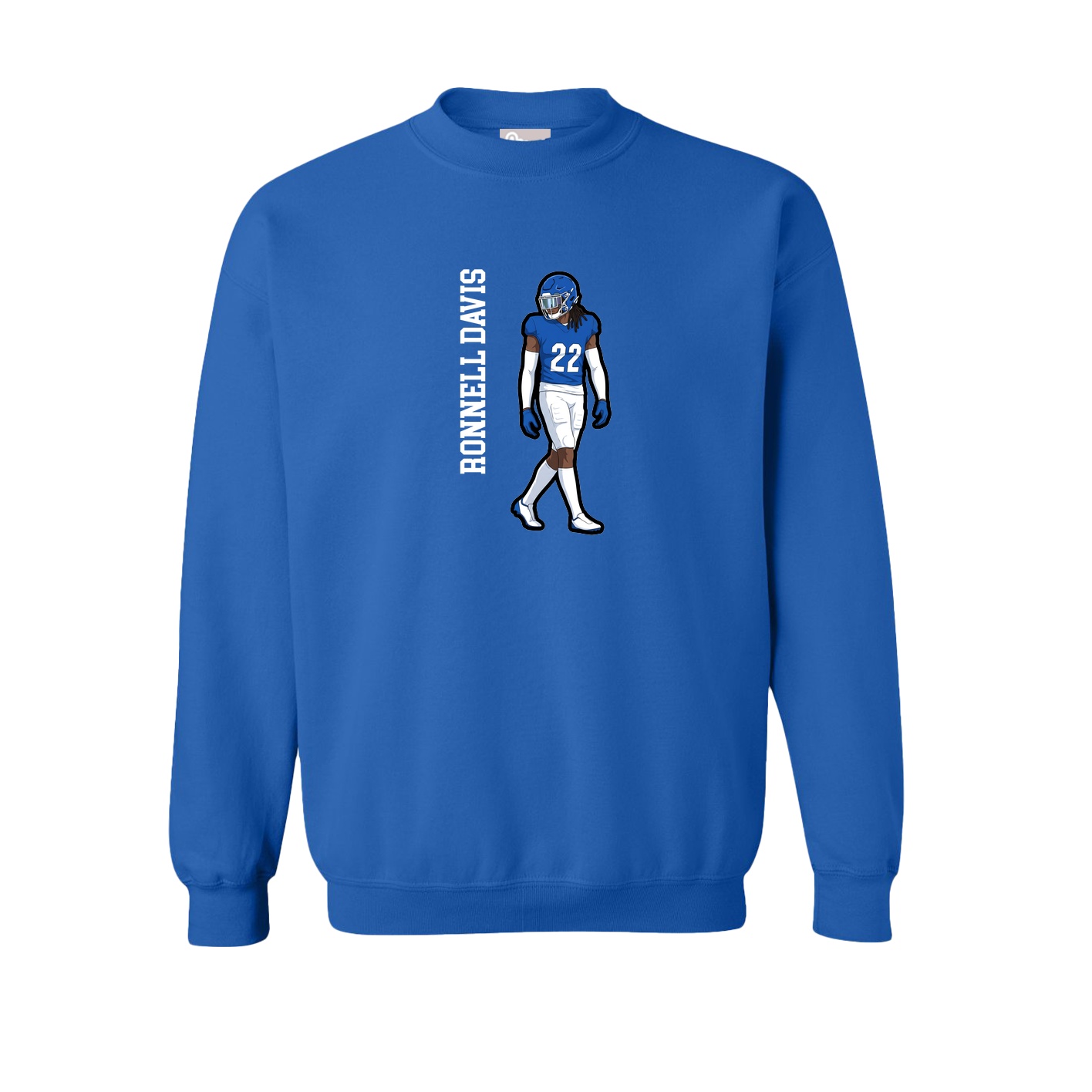 Fleece Crew — Name Vertical in Royal