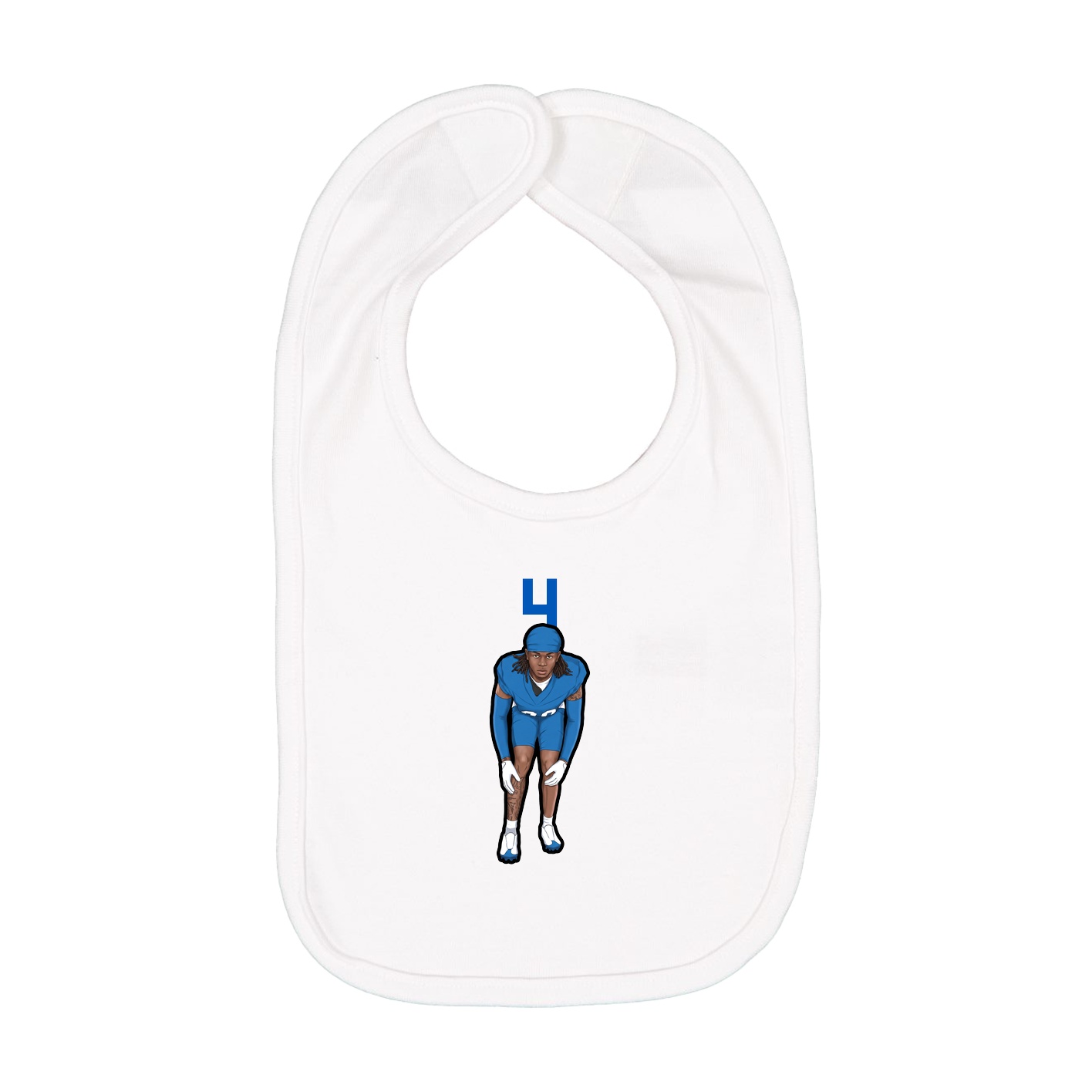 Infant Bib — Number Top in White