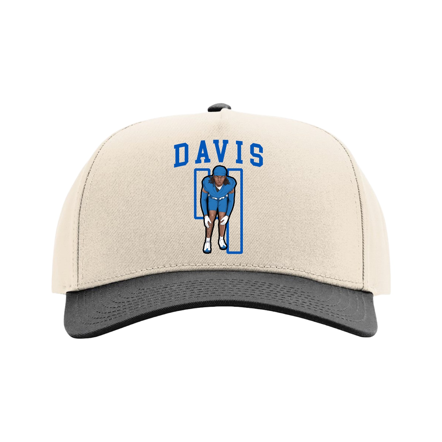 Full Fabric Five-Panel Champ Cap — Shirsey in Cream/Black