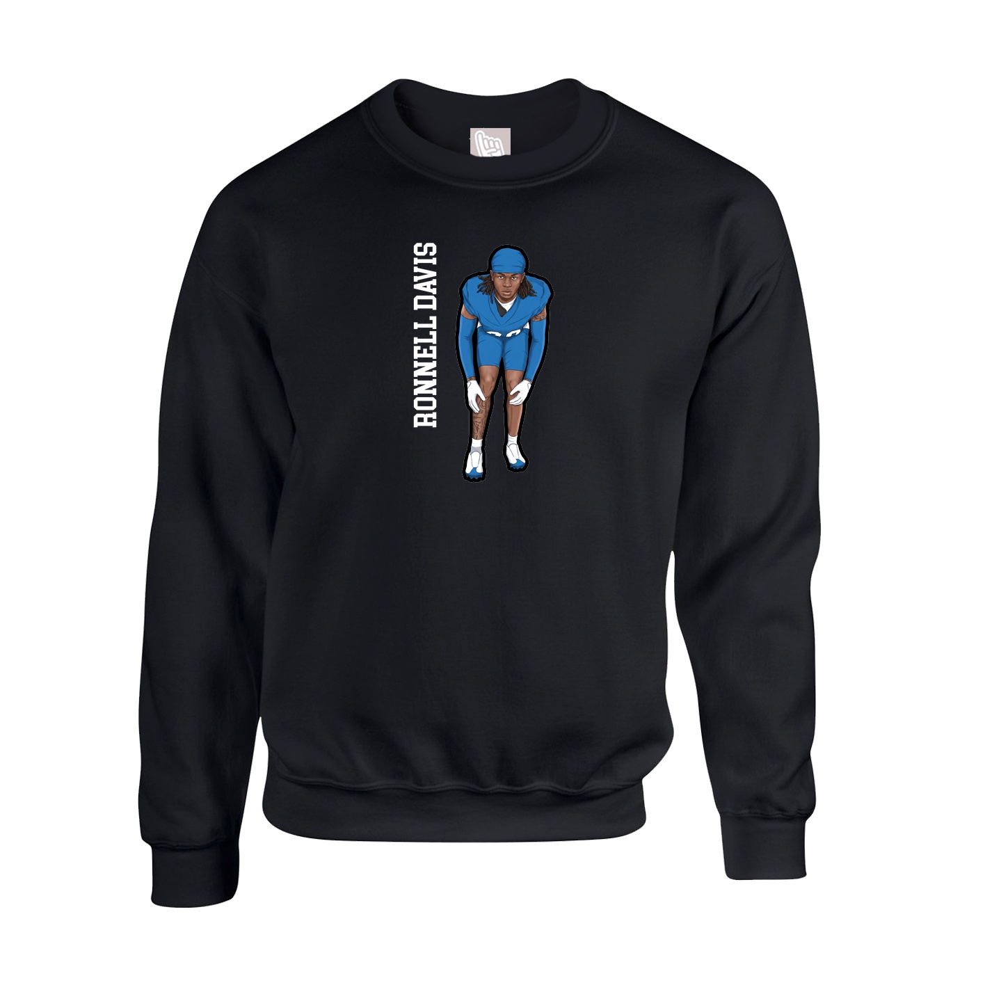 Fleece Crew — Name Vertical in Black