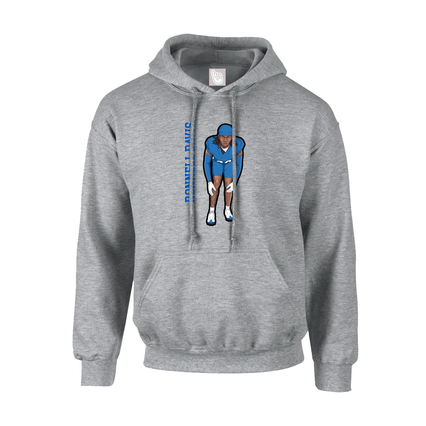 Youth Hoodie — Name Vertical in Grey