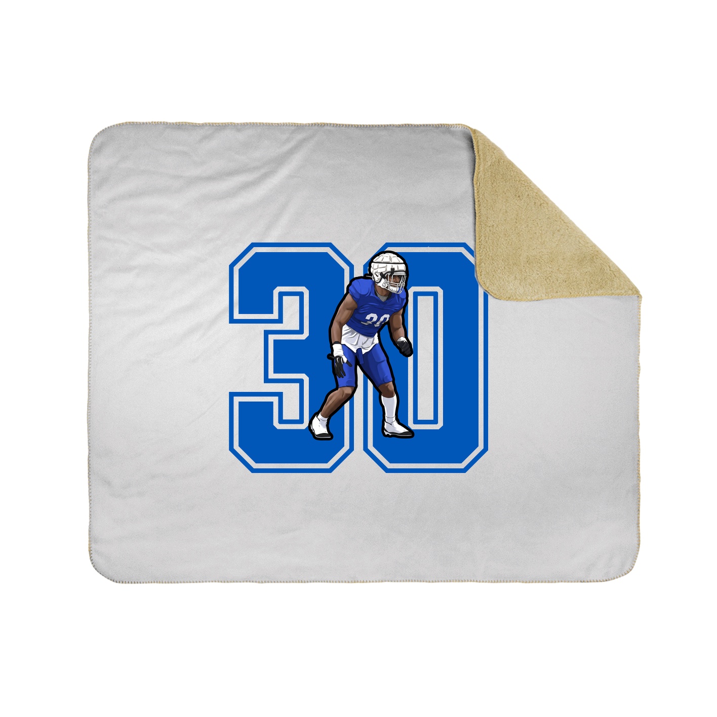 Throw Blanket — Number in White